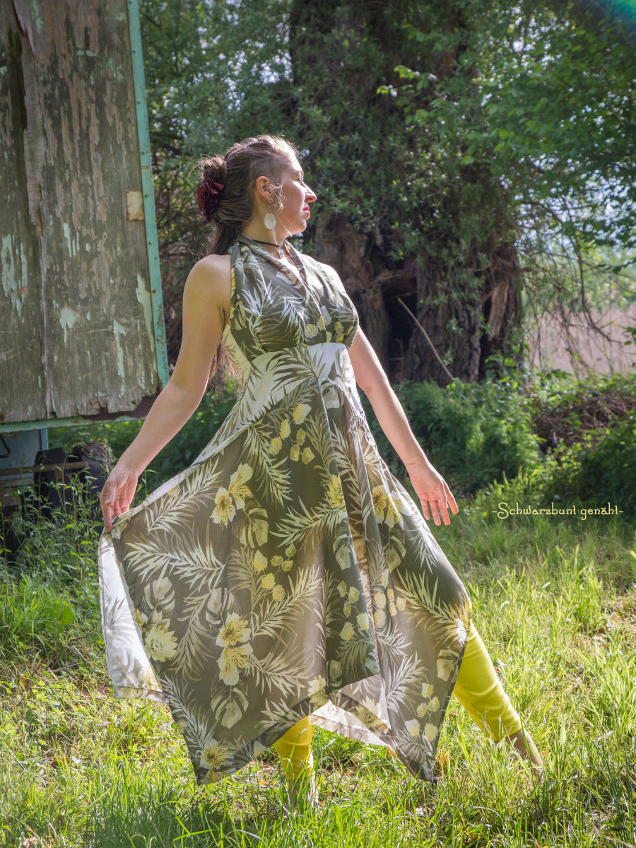 Webware Viskose - Lilien - weiß