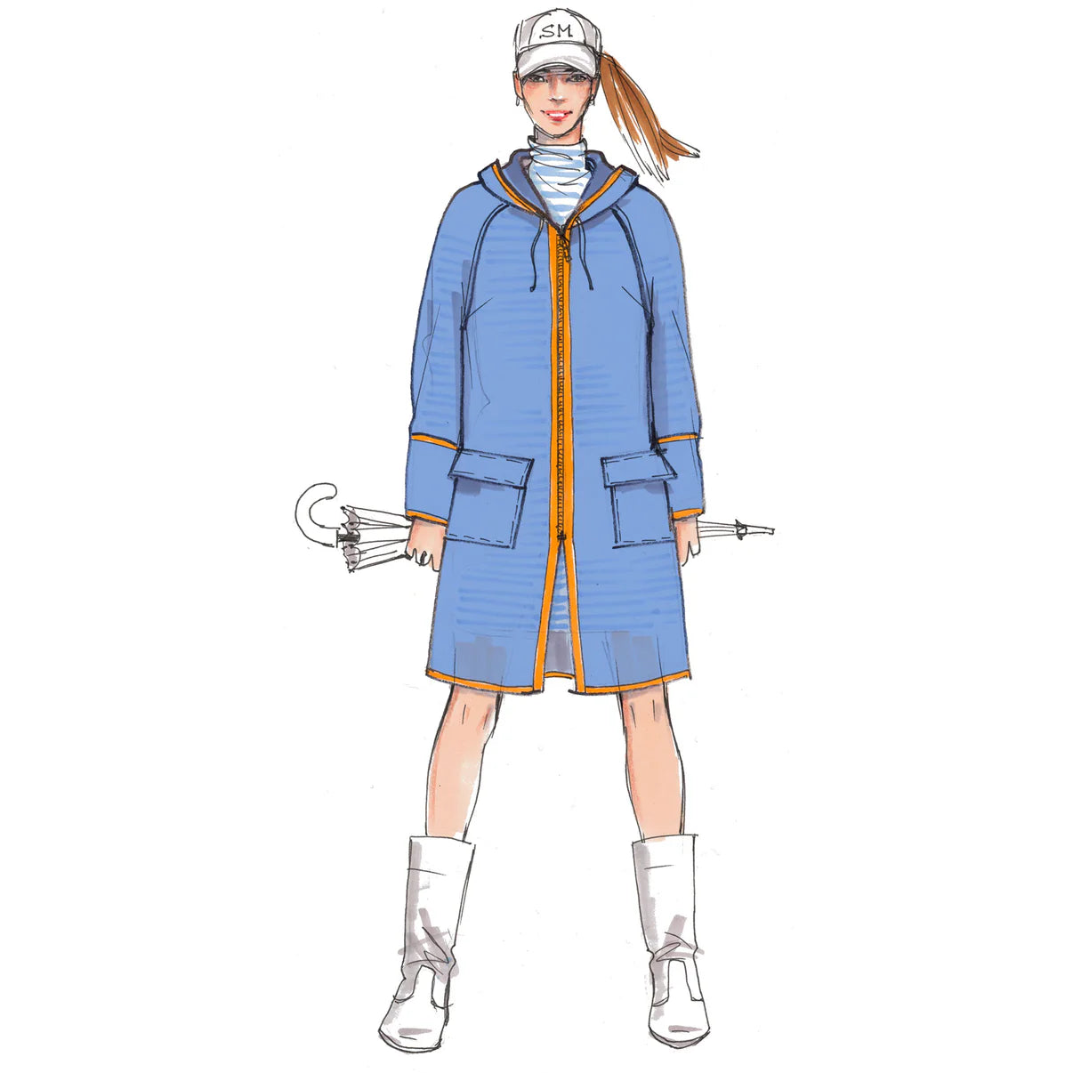 Papierschnittmuster Regenmantel Sabete