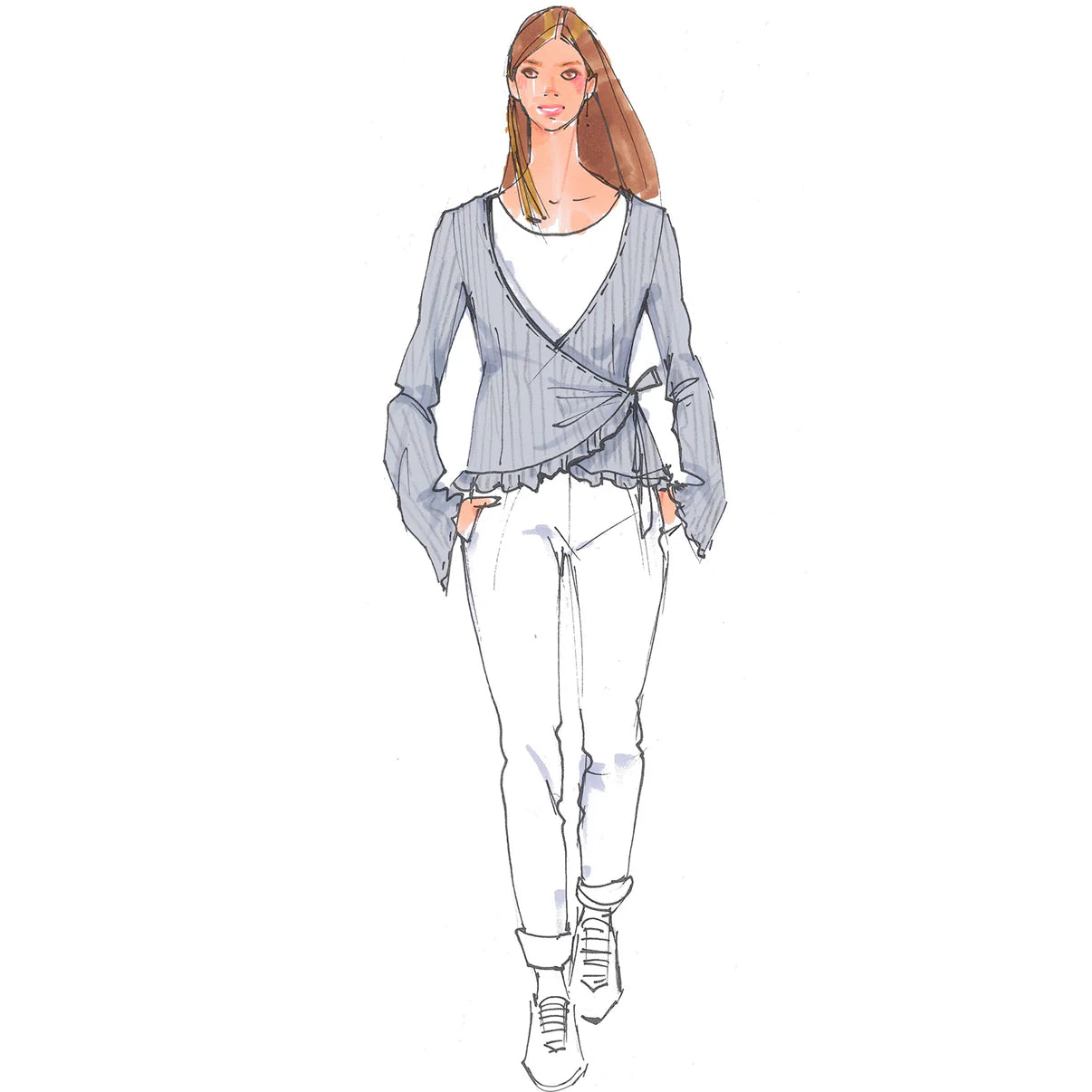 Papierschnittmuster Wickeljacke Alice