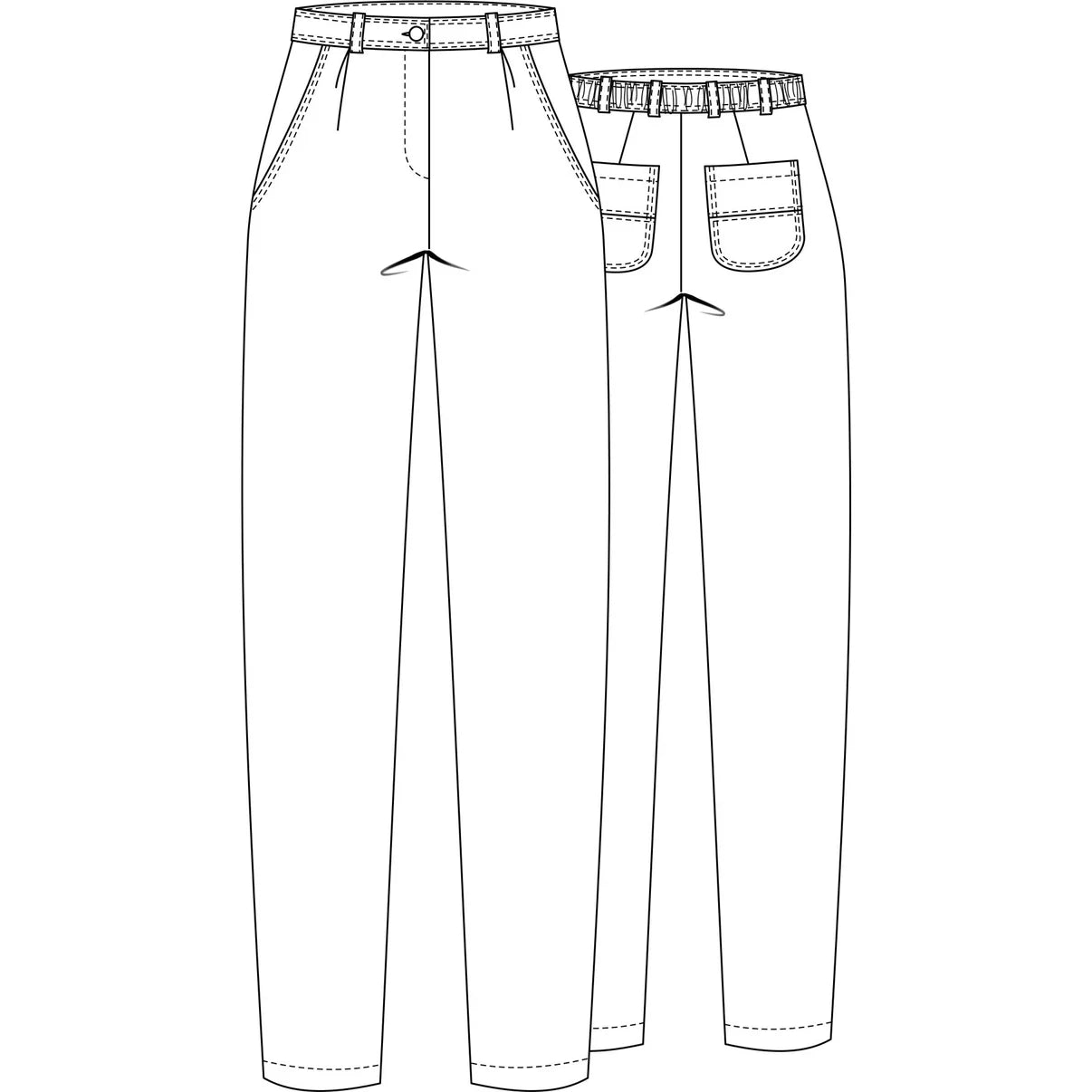 Papierschnittmuster Highwaist Hose Ücke