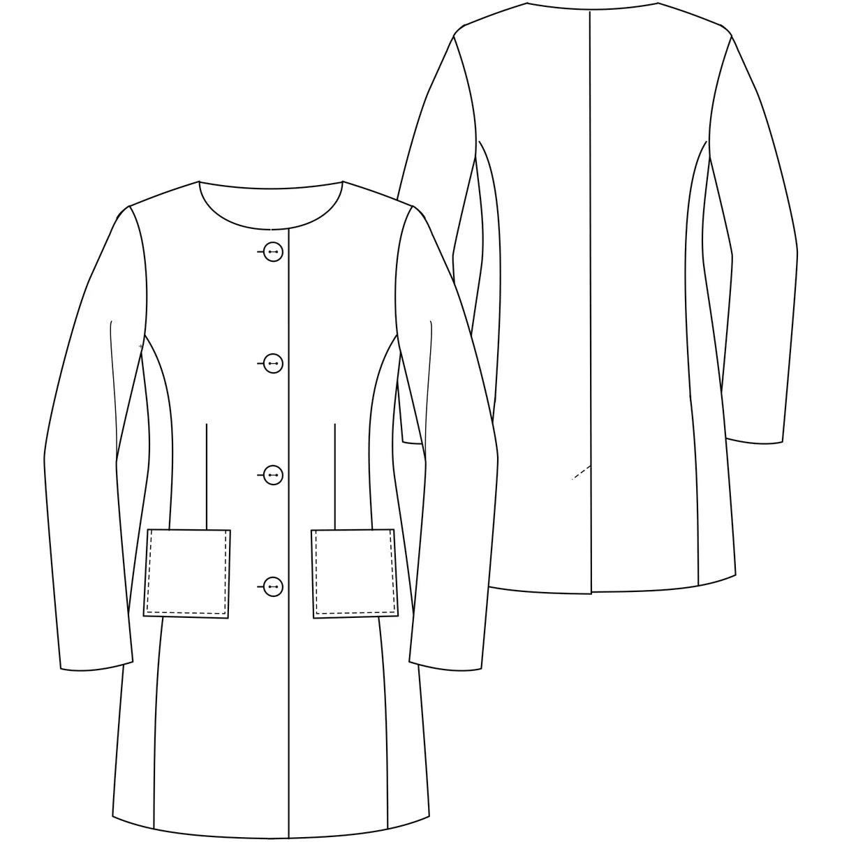 Papierschnittmuster Premium Kurzmantel Ebony