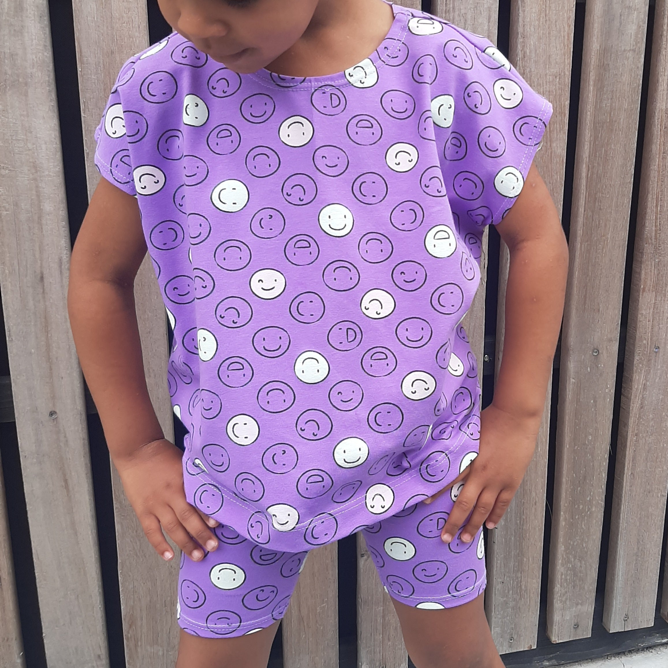 Jersey - Glow In The Dark - Smileys - flieder