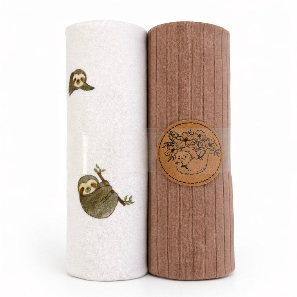 Jersey Stoffpaket + Label - Faultier