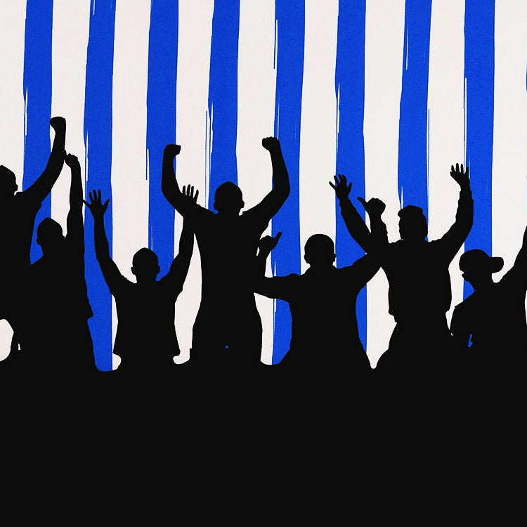 Jersey Bordürenstoff Swafing Fans - Fans auf Streifen