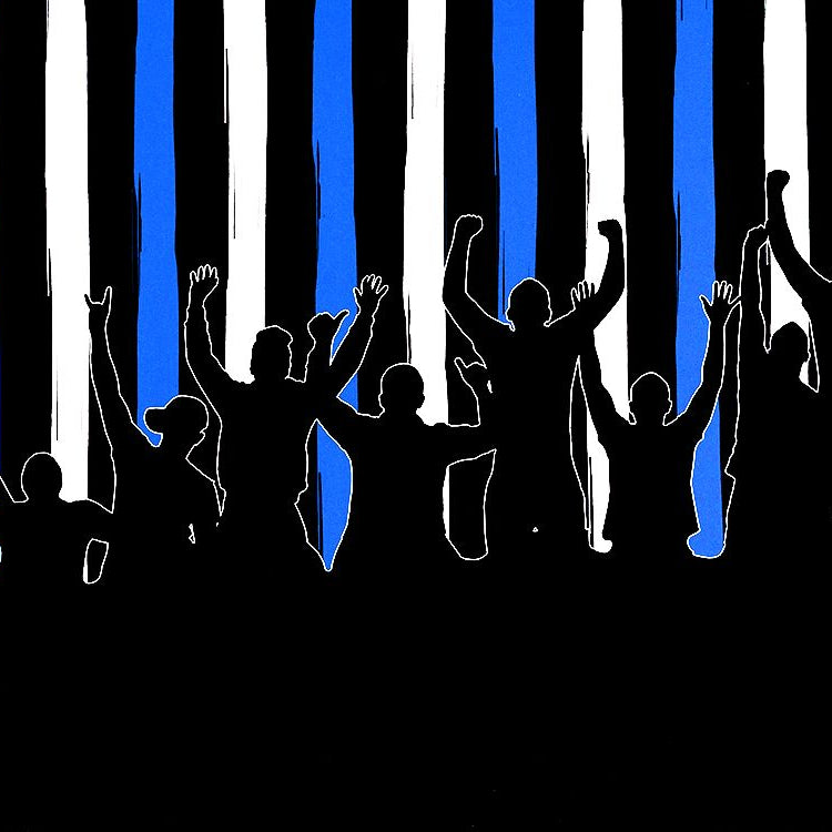 Jersey Bordürenstoff Swafing Fans - Fans auf Streifen