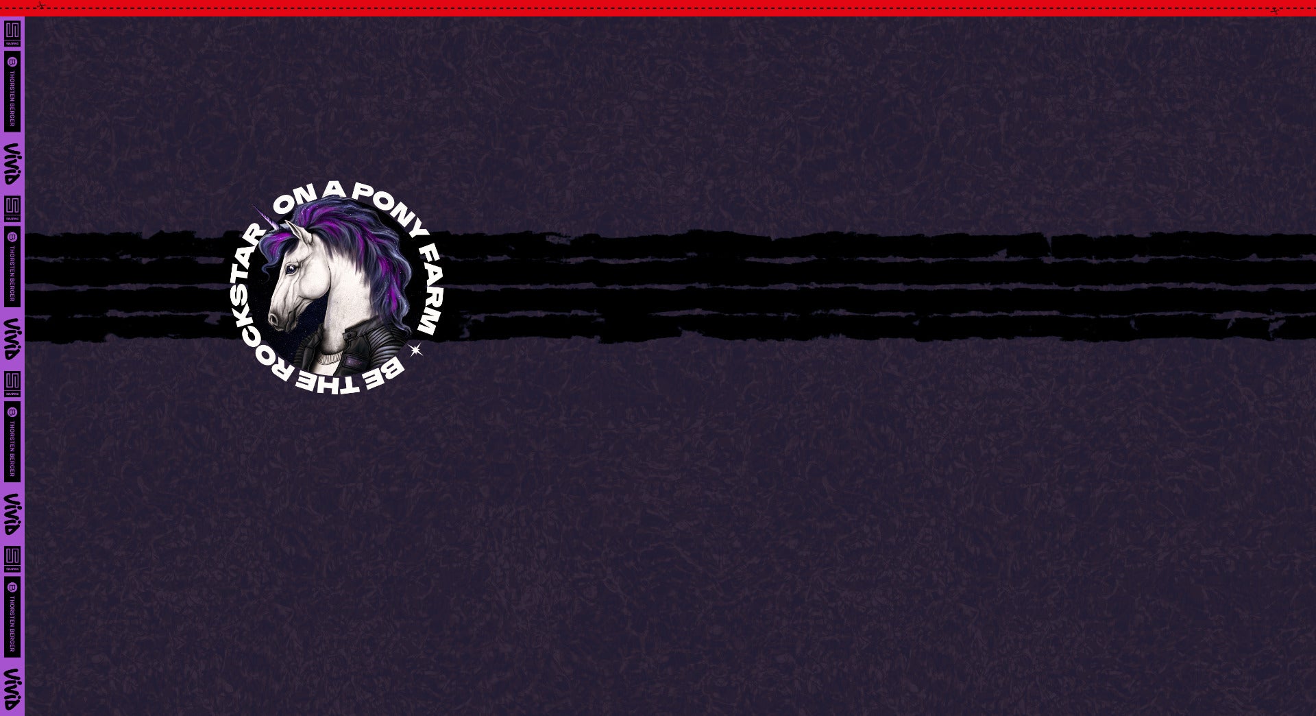 French Terry Swafing PANEL ca. 85 cm x 150 cm Unicornique by Thorsten Berger - lila