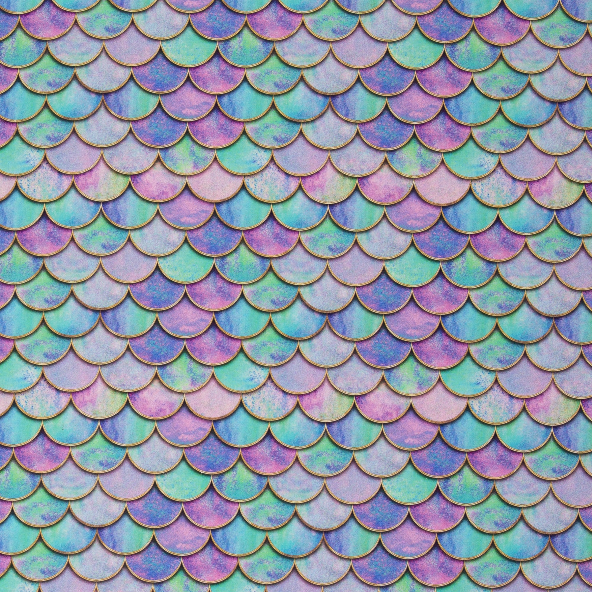 Webware Baumwolle Swafing Mermaid - Meerjungfrau - türkis - pink