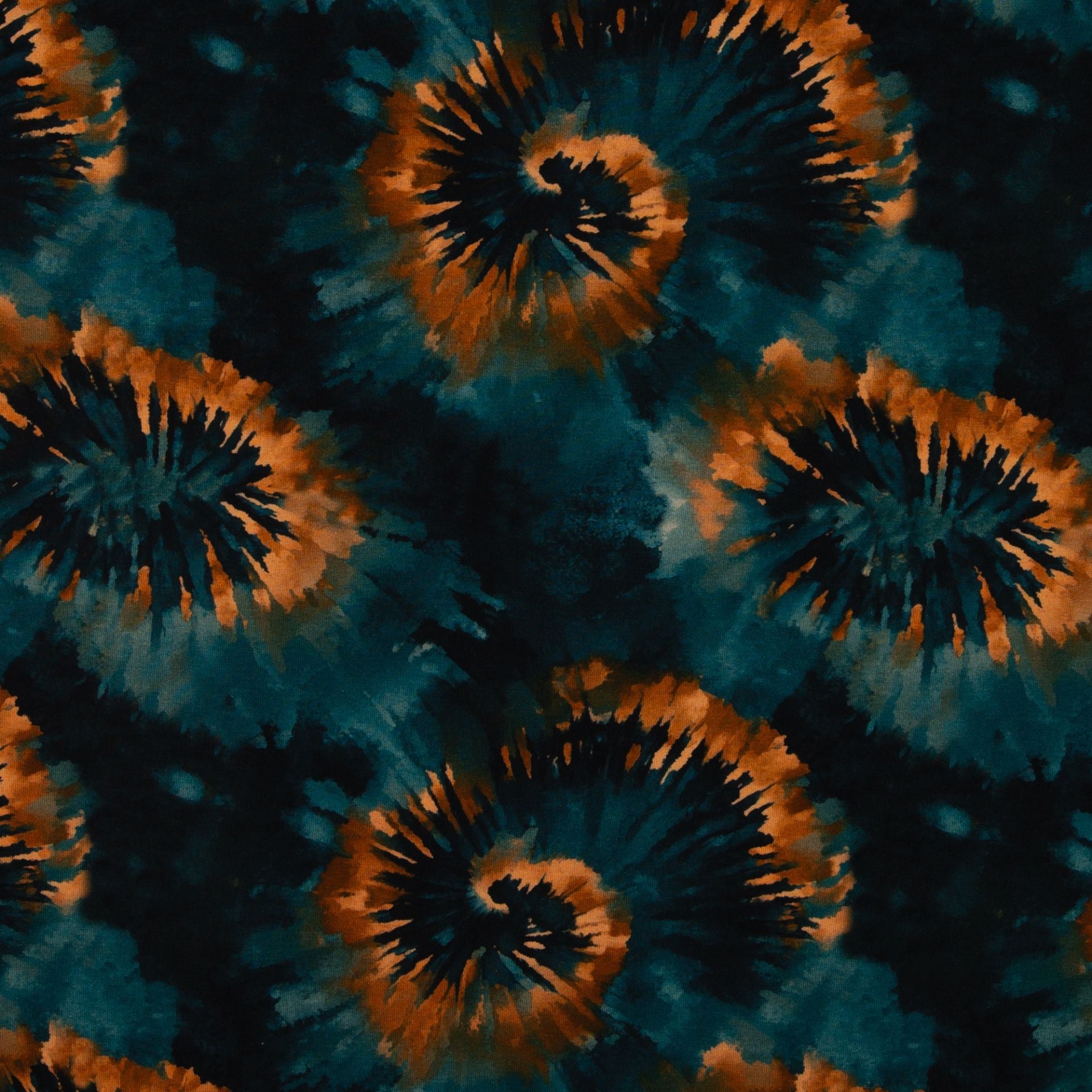 French Terry Modal Swafing Kira - Batik Spiralen - petrol