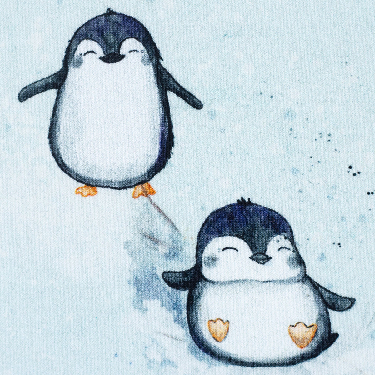 French Terry Swafing - Arctic by Christiane Zielinski - Pinguine - hellgrau