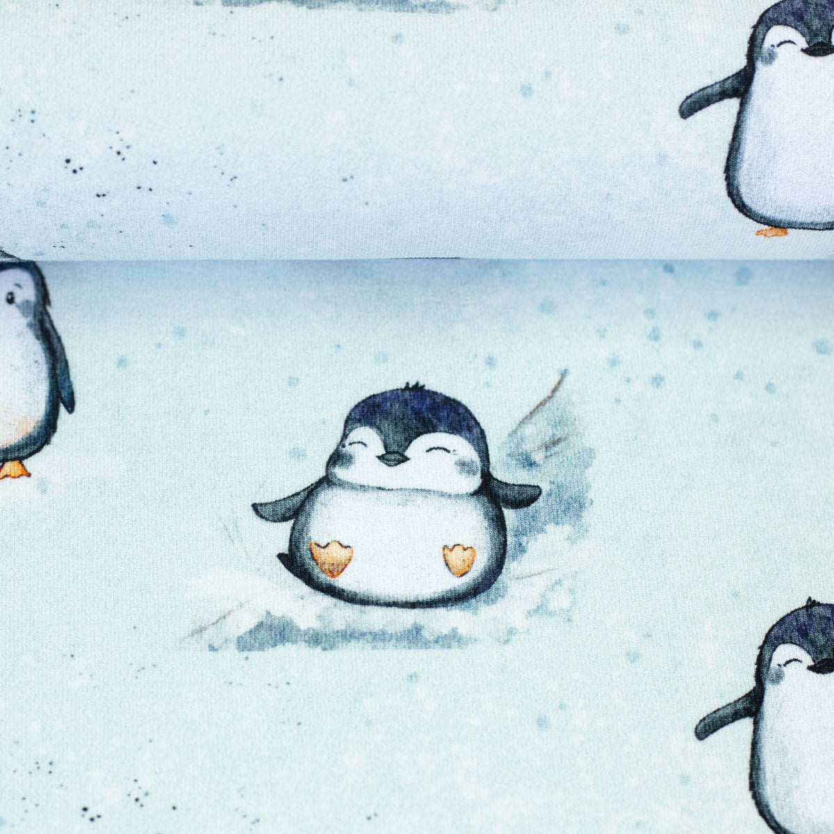 French Terry Swafing - Arctic by Christiane Zielinski - Pinguine - hellgrau