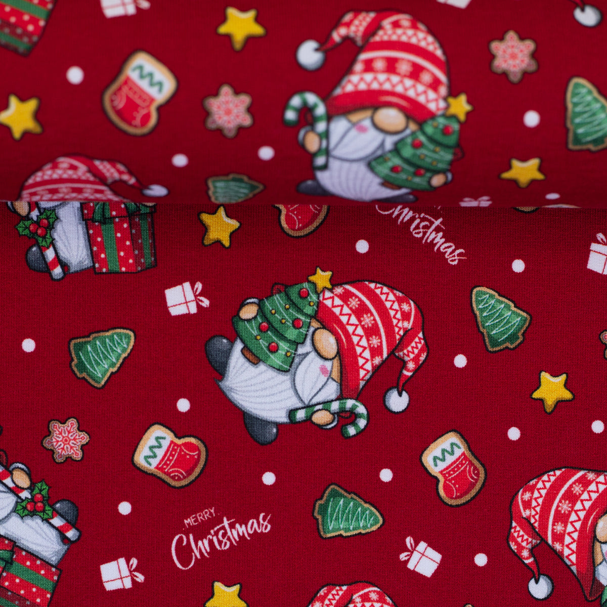 Angerauter Sweat Swafing Holly - Weihnachtswichtel - dunkelrot