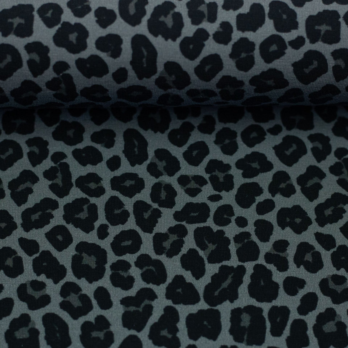 Baumwolle Jersey Swafing Theo - Animalprint - Leo - anthrazit