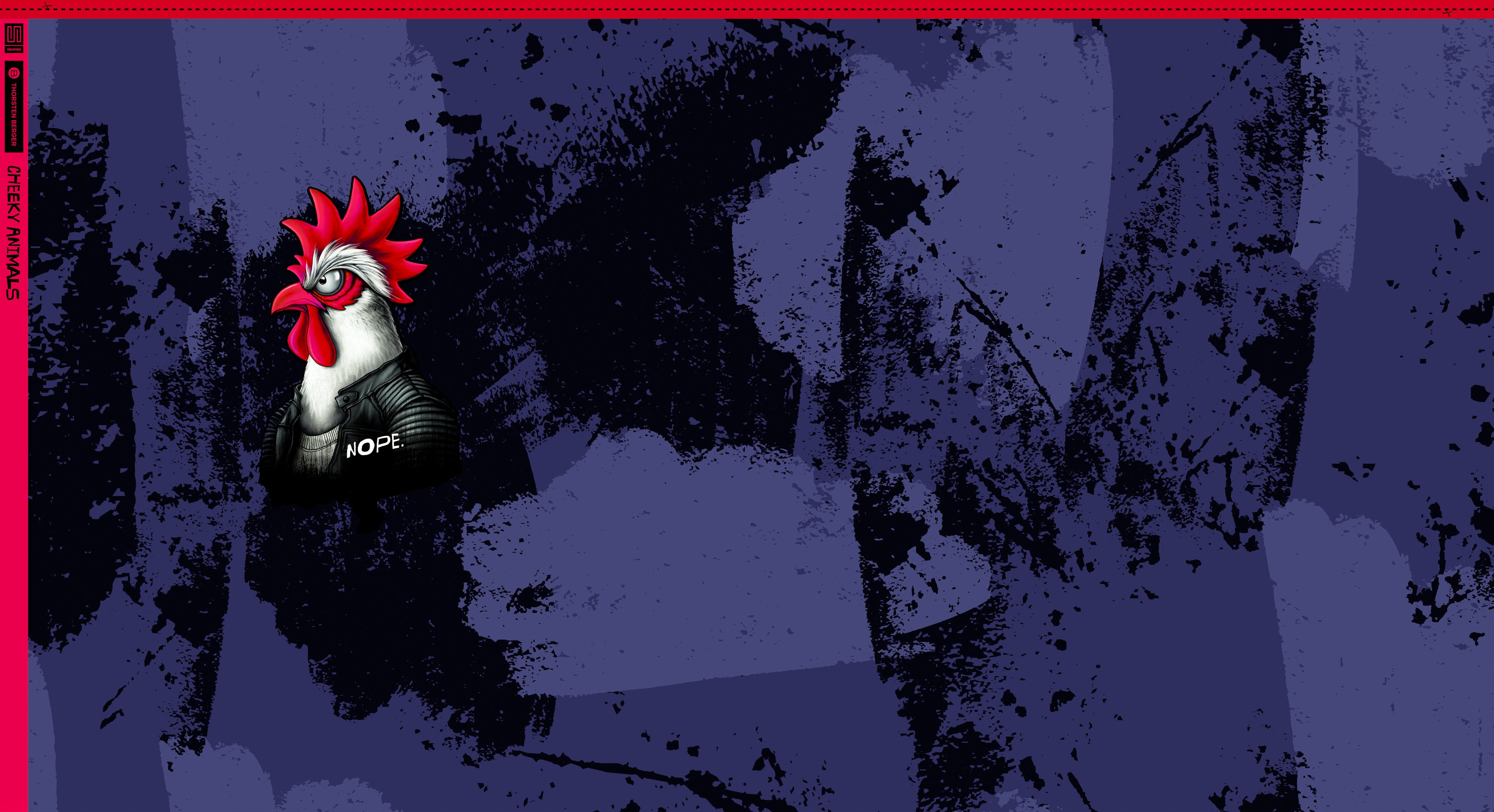 French Terry Swafing PANEL ca. 80 cm x 150 cm Chickeria by Thorsten Berger - dunkelblau