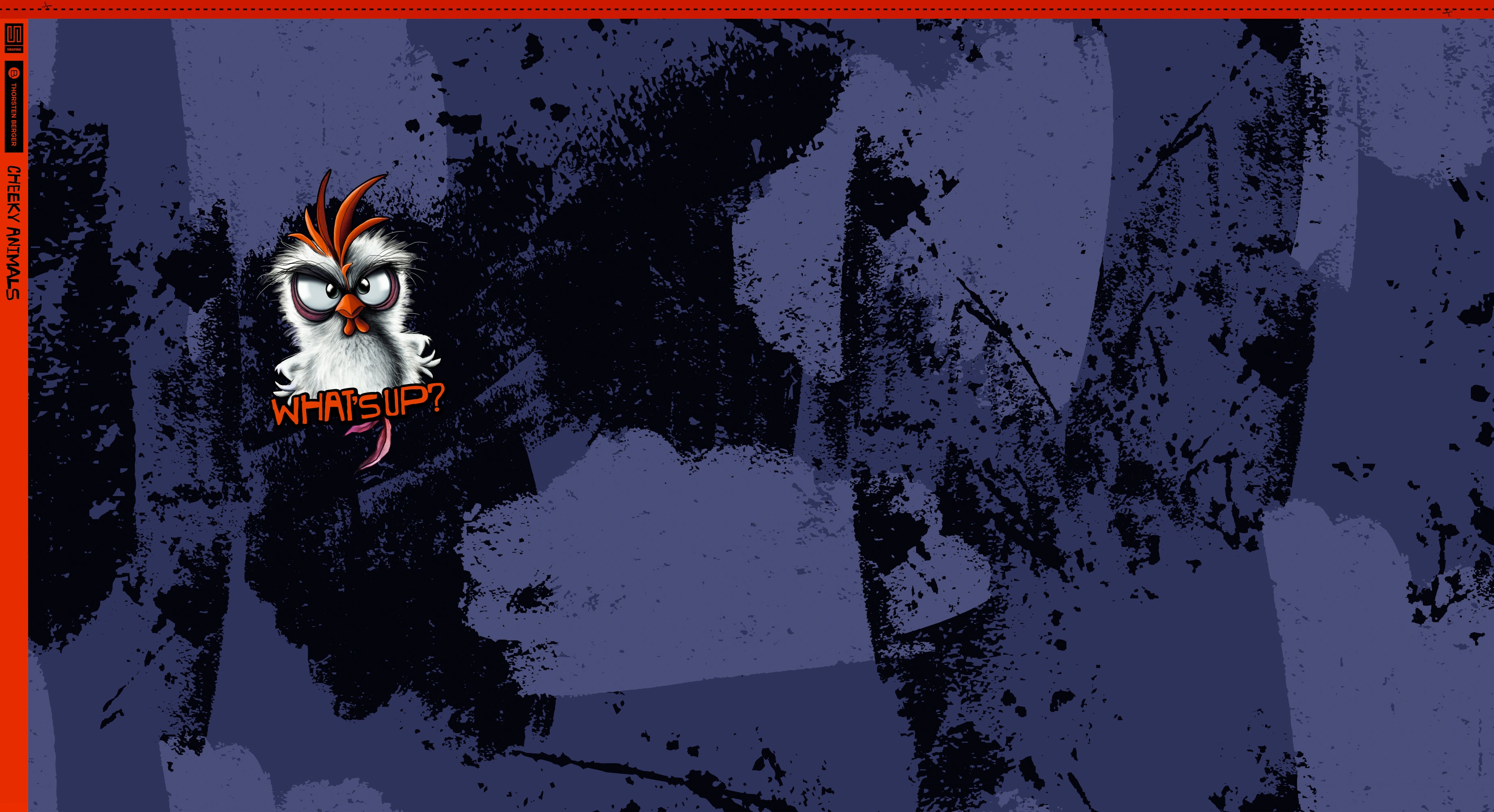 French Terry Swafing PANEL ca. 80 cm x 150 cm Chickeria by Thorsten Berger - dunkelblau