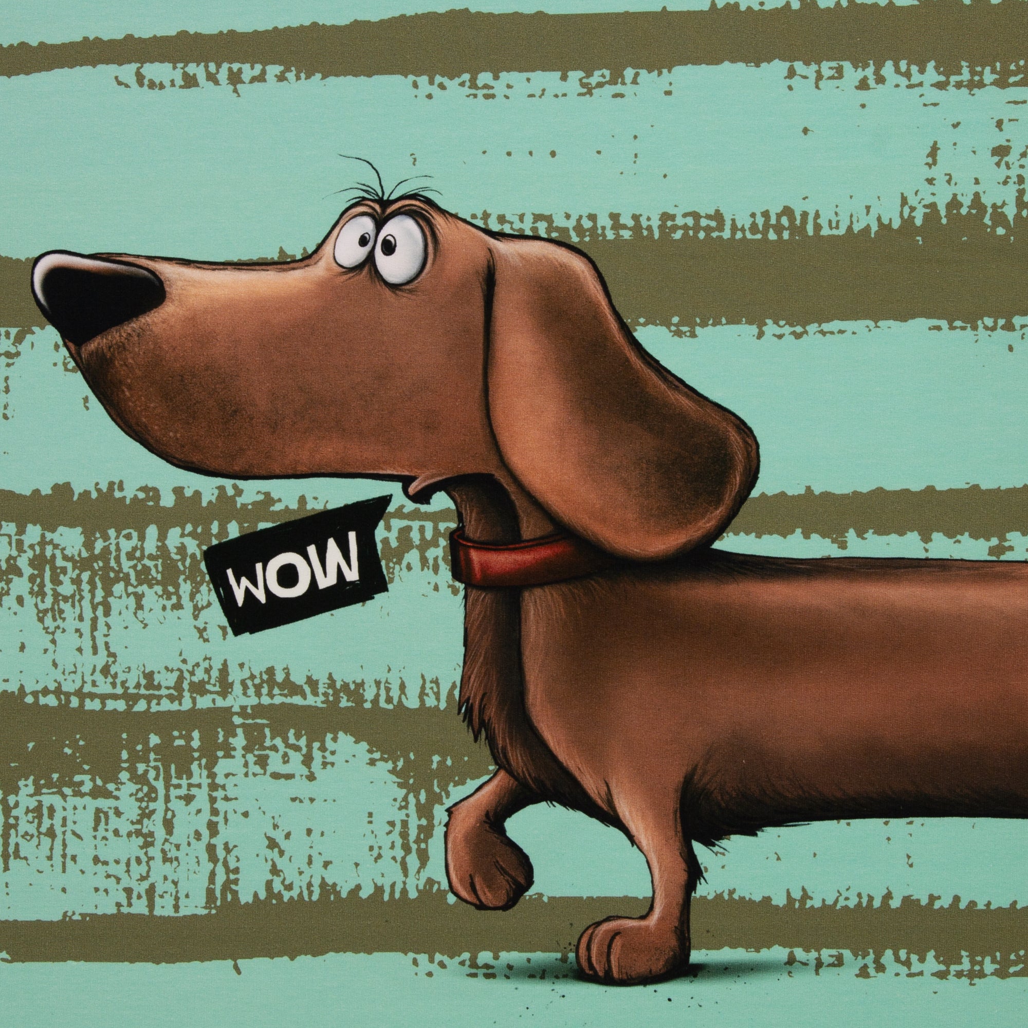 French Terry Swafing PANEL ca. 80 cm x 150 cm Dachshund Berny by Thorsten Berger