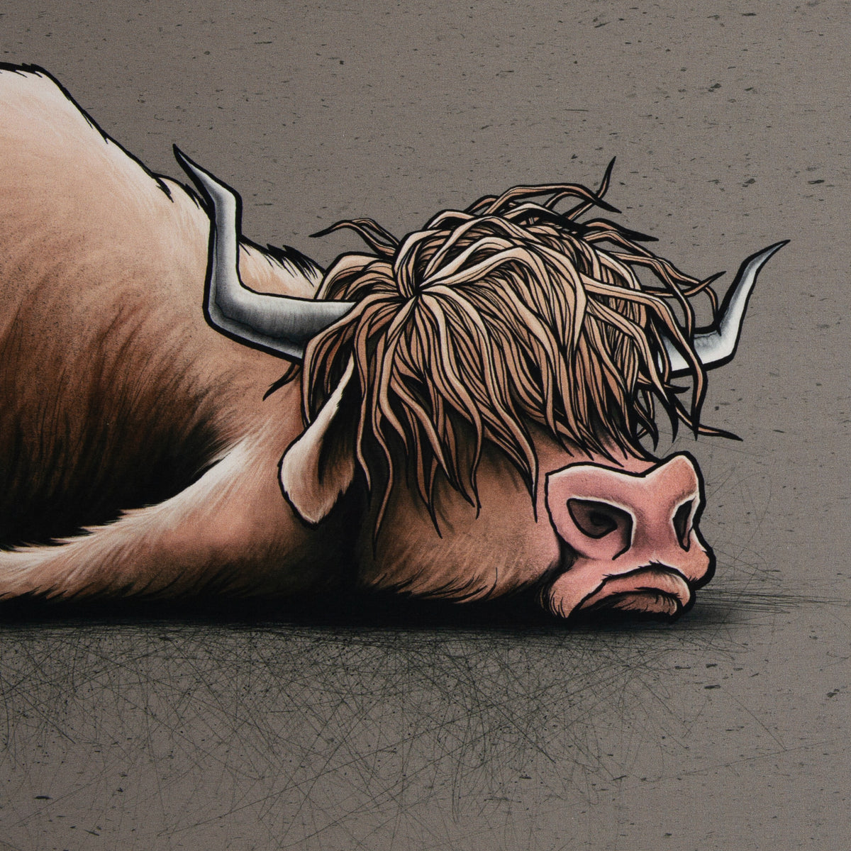 French Terry Swafing Kombistoff - Cheeky Animals 2.0 by Thorsten Berger - Kuh - braun