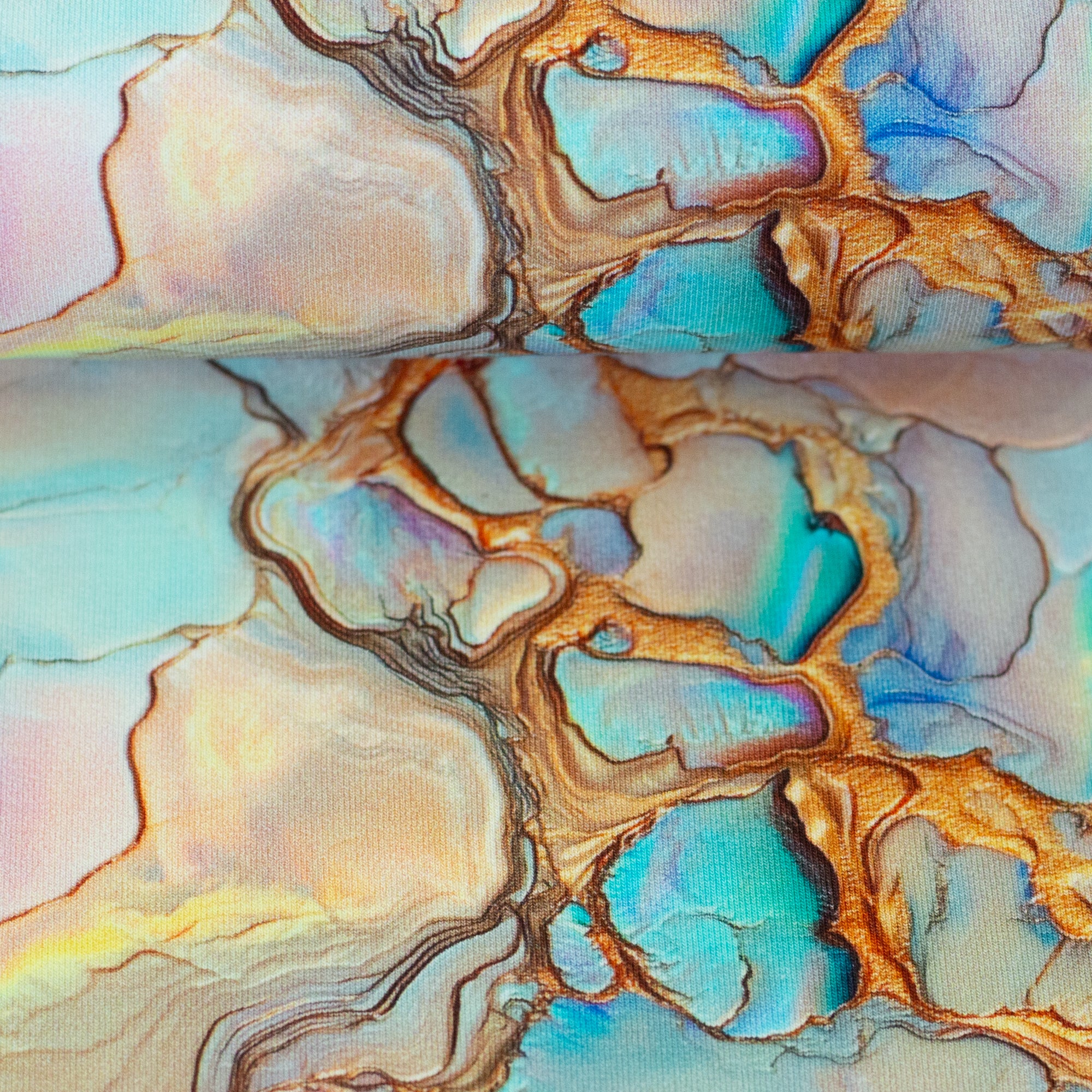 French Terry Swafing Flowing Bloom by Sarah Mariam - Marmor - pastelfarben