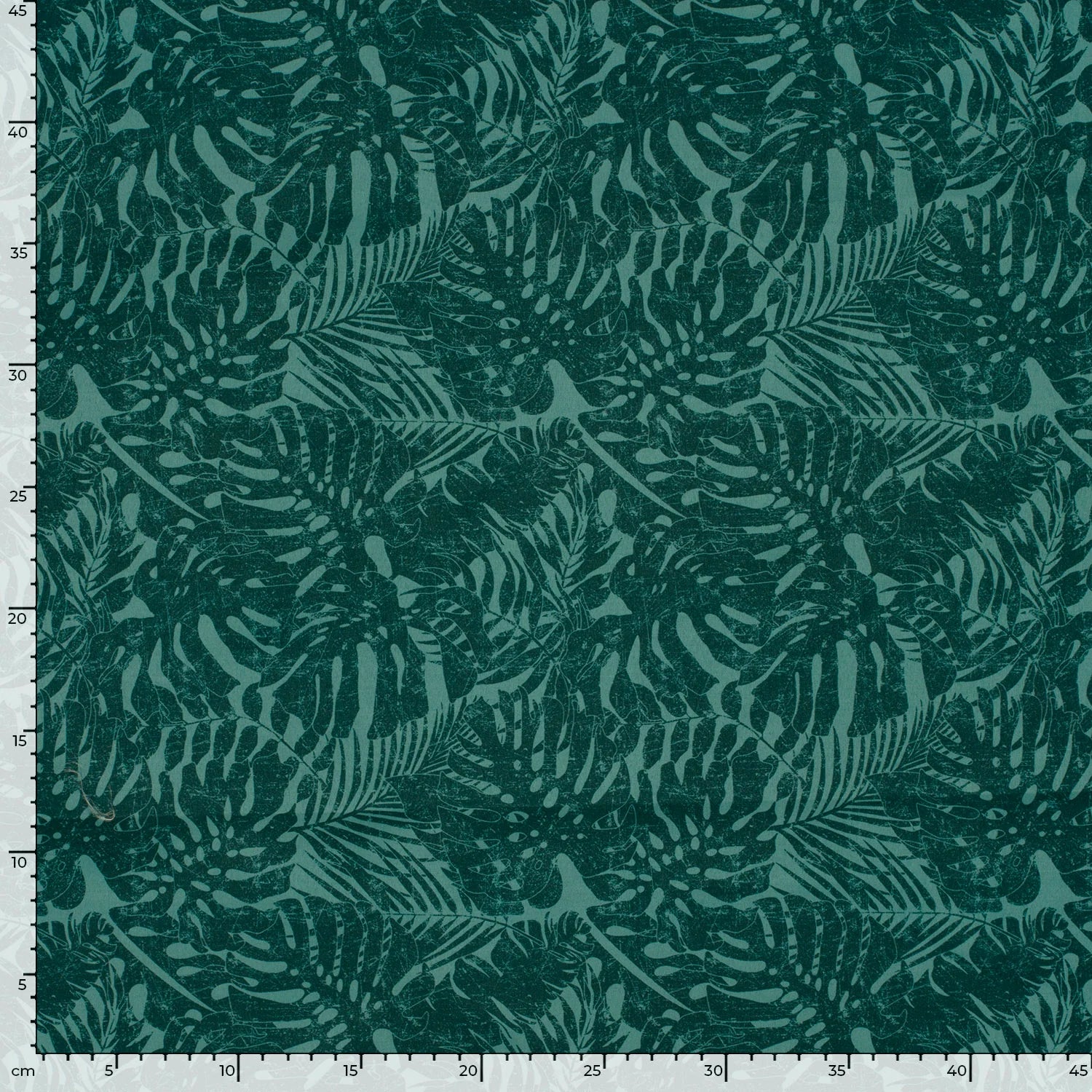 Badehosenstoff wasserabweisend recycelt - Blätter - petrol