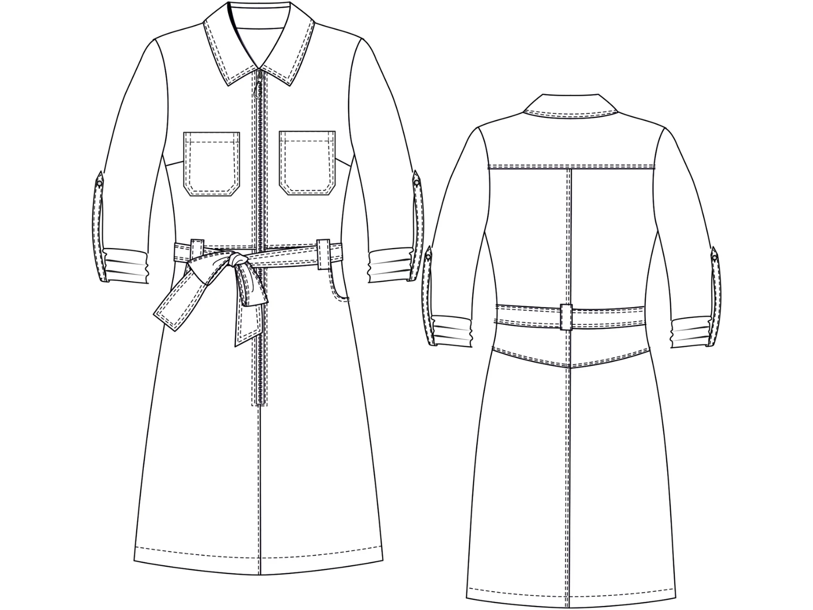 Papierschnittmuster Jeanskleid Tonje