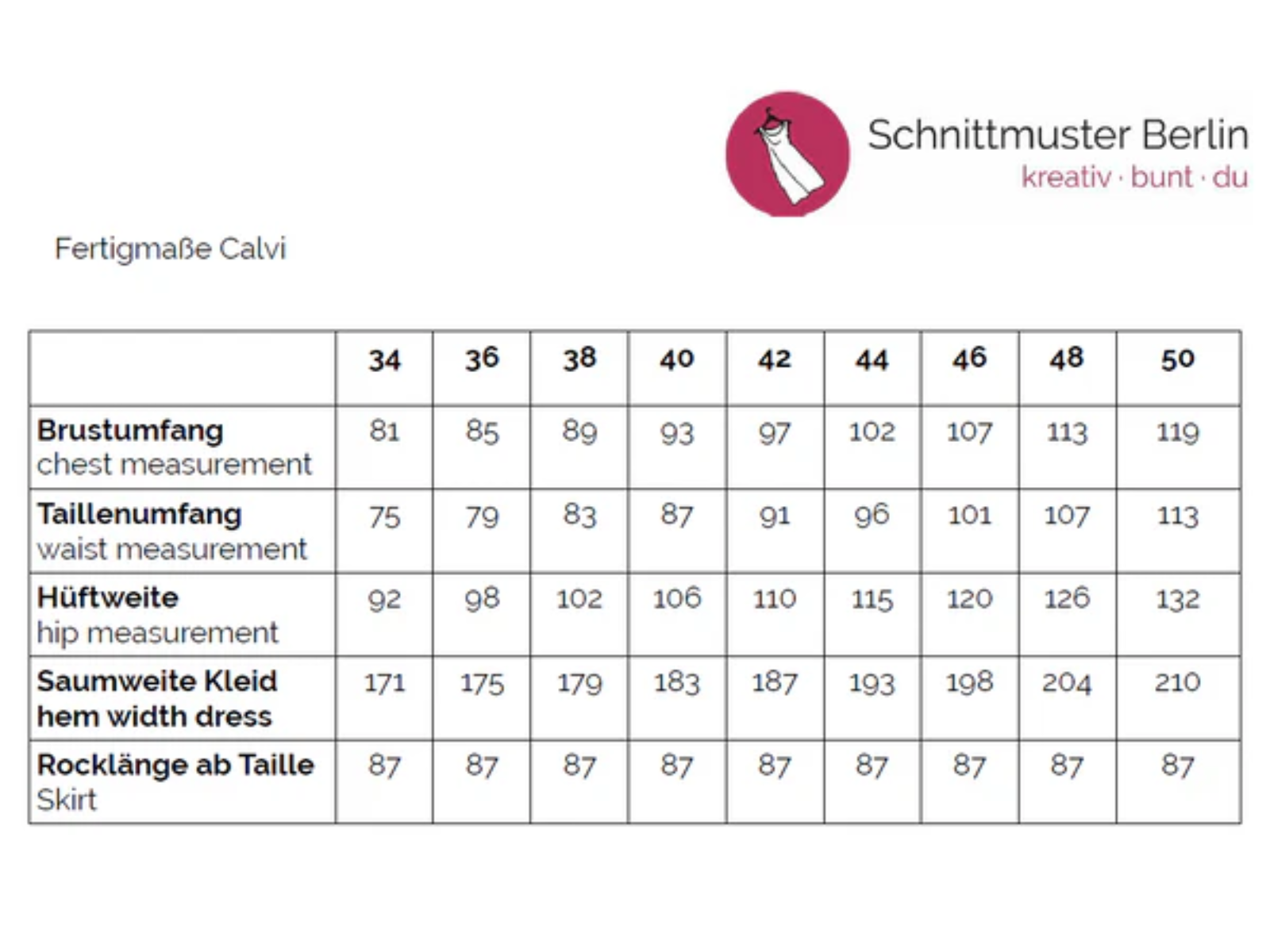 Papierschnittmuster Premium Kleid Calvi