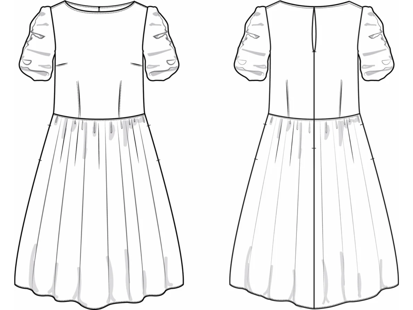 Papierschnittmuster Kleid Wolke