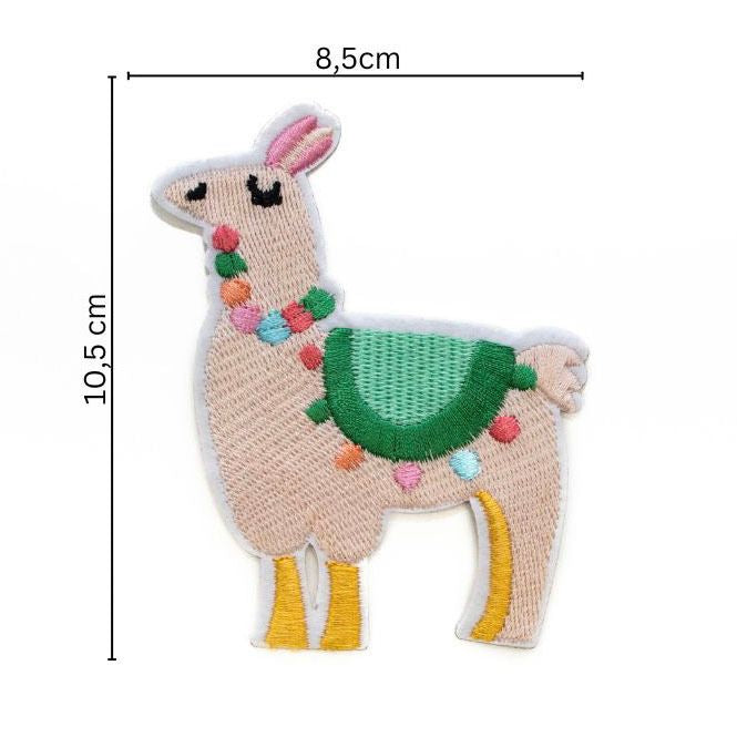Stick-Applikation zum Aufbügeln ca 8,5 cm x 10,5 cm - Lama - puderrosa