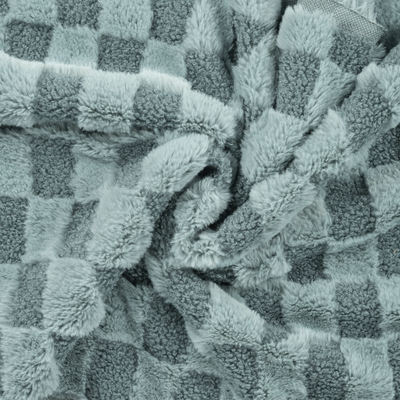 Fellimitat Bouclé Stoff - Karomuster