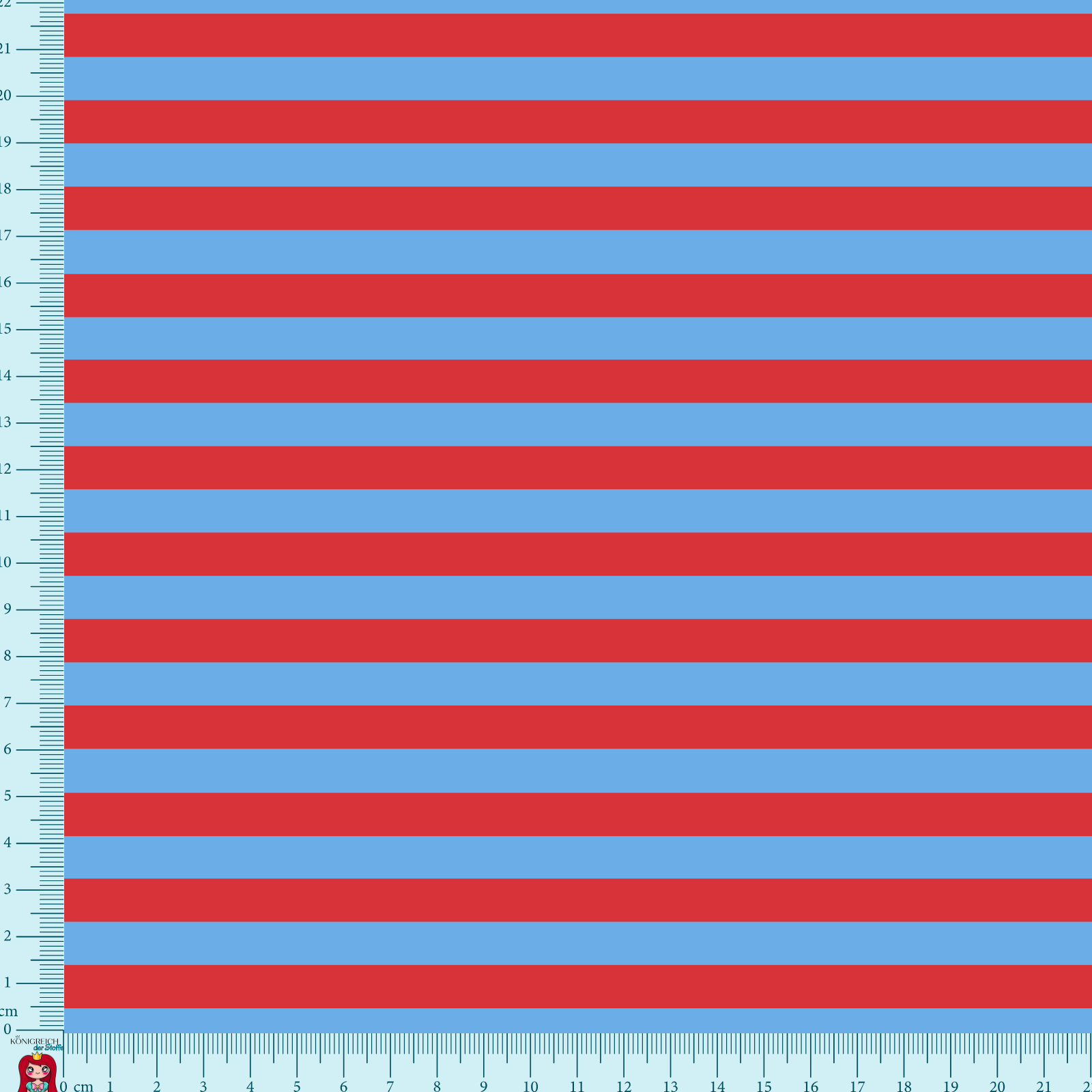 Eigenproduktion Jersey Krabben Katzengold-Design- Kombistoff - blau - rot