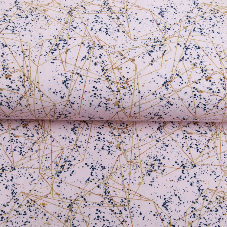 Jersey - Sprenkel und wirre Streifen - rosa