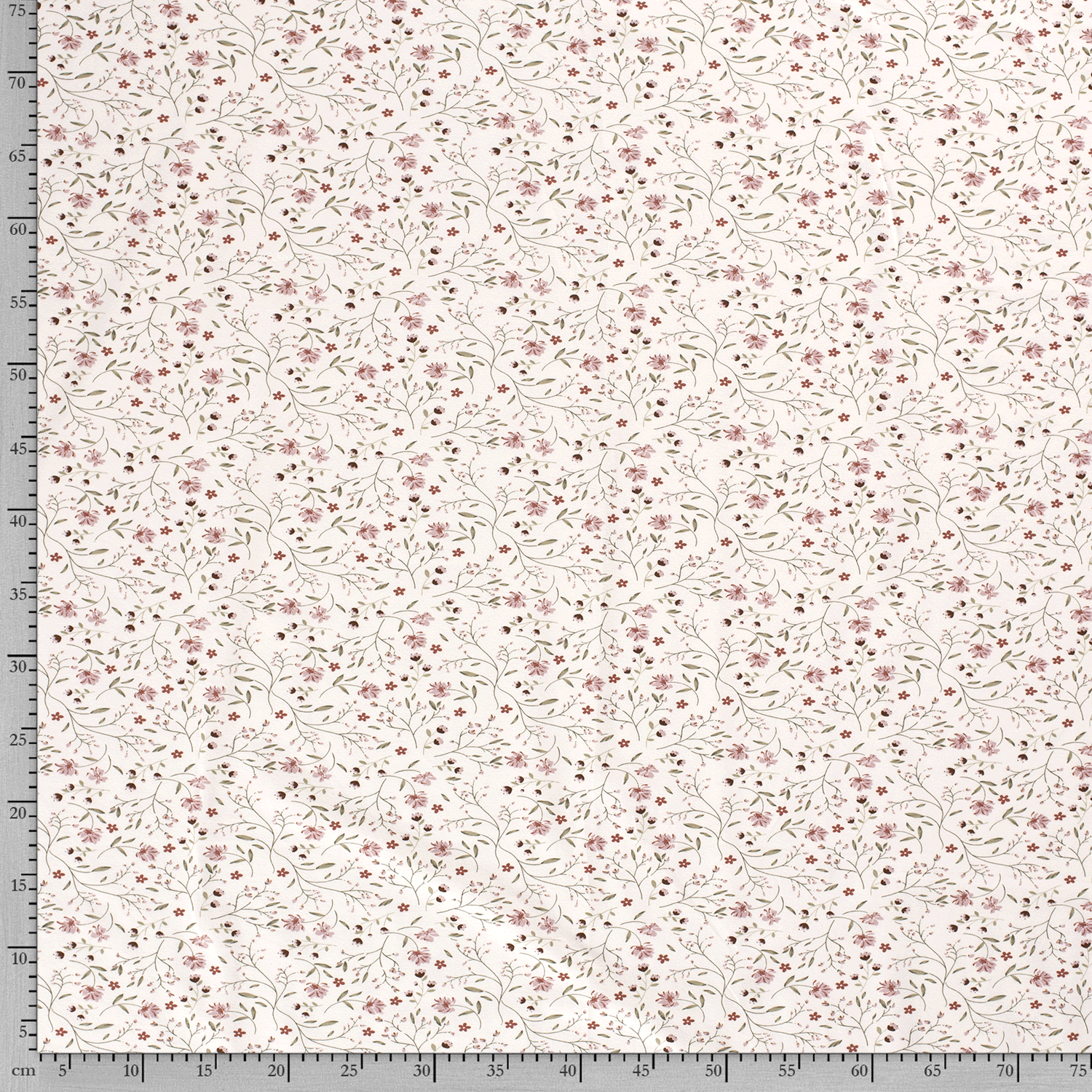 🌸Baumwolle Jersey Stoff Digitaldruck - Rosa Blumen - Wollweiß