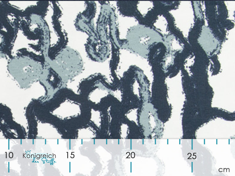 Jersey - Kringel - weiß/blau