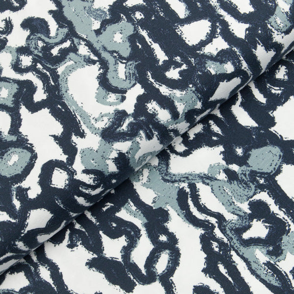 Jersey - Kringel - weiß/blau