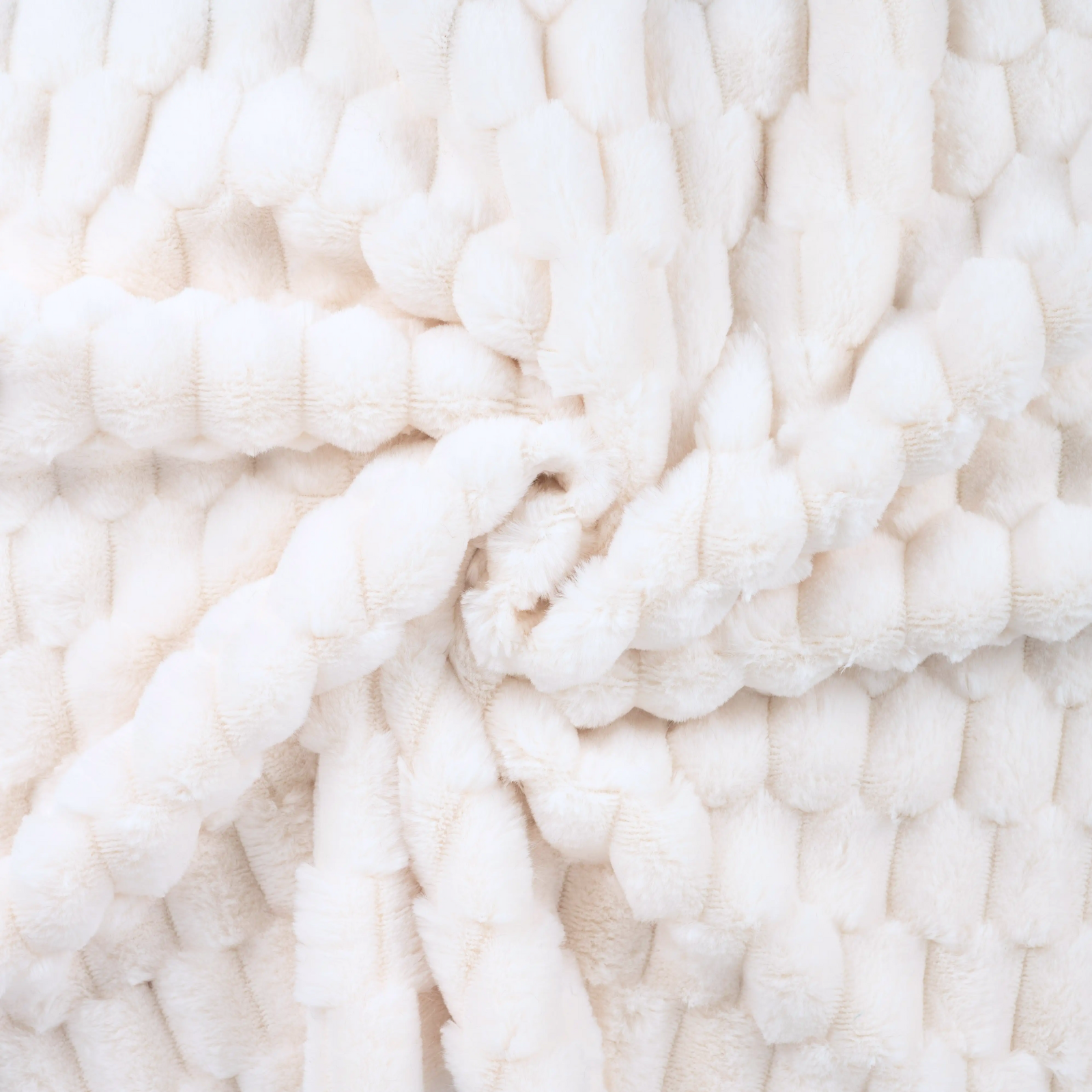 Fellimitat Stoff - Wabenmuster