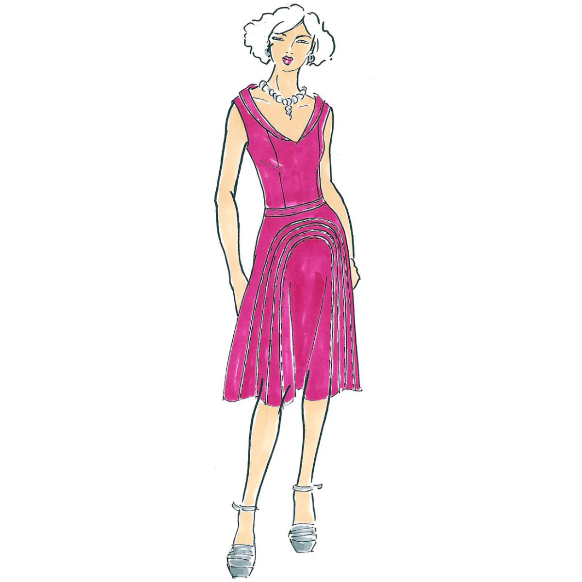 Papierschnittmuster Glockenkleid Esme