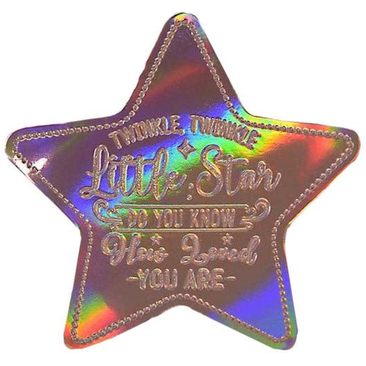 Jessy Sewing Kunstleder-Label Hologramm mit aufgedruckter Nähnaht - "Twinkle Twinkle" - altrosa