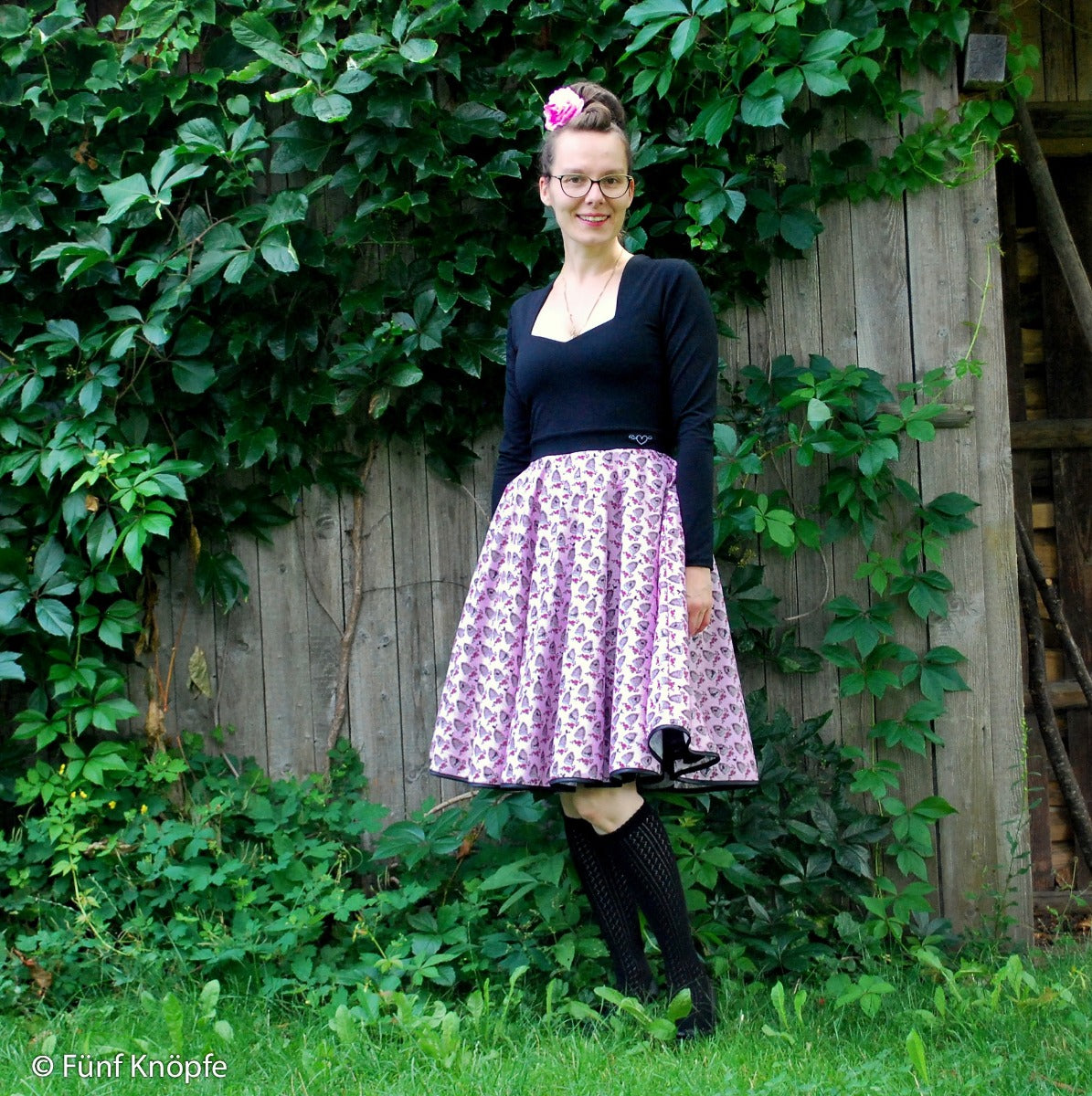 Jersey Swafing Valerie Papillon by Steinbeck - Vogelkäfige auf Punkte - rosa