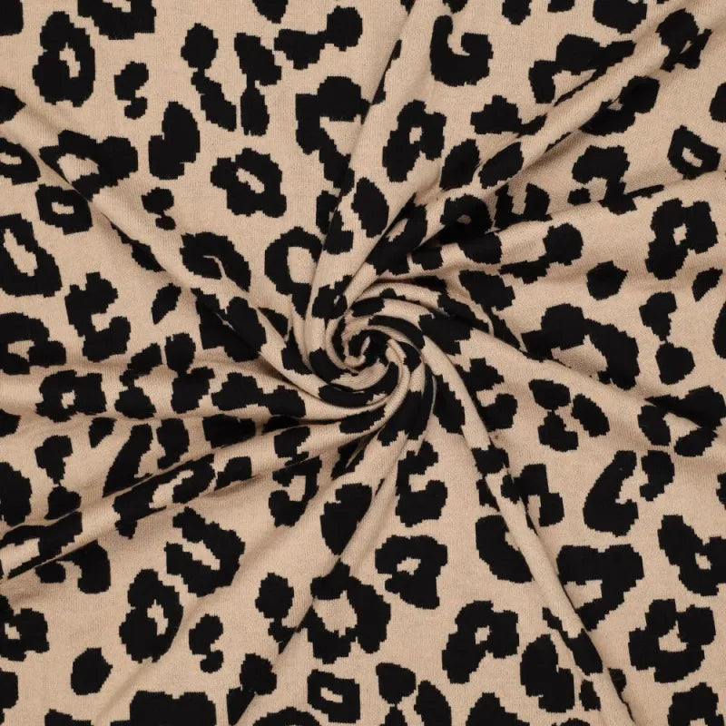 Strickstoff Jacquard - Double Face Heavy - Leo Animalprint
