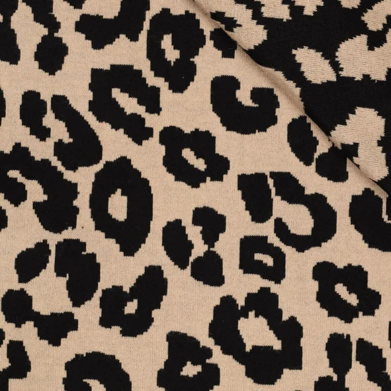Strickstoff Jacquard - Double Face Heavy - Leo Animalprint