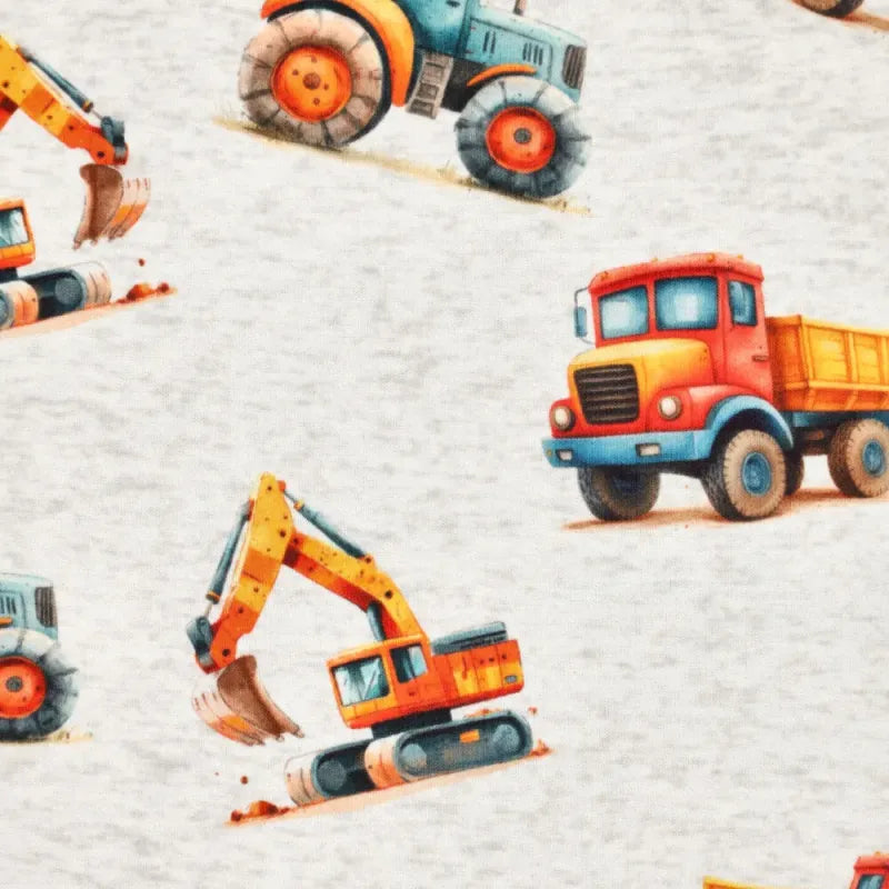 Alpenfleece Jogging Stoff - Trucky - Wollweiß Meliert