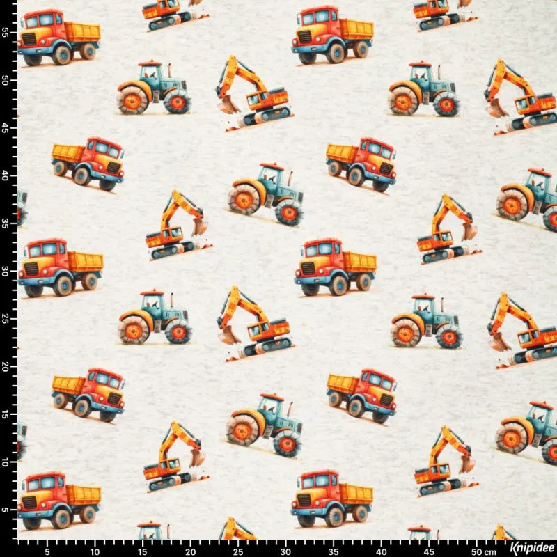 Alpenfleece Jogging Stoff - Trucky - Wollweiß Meliert