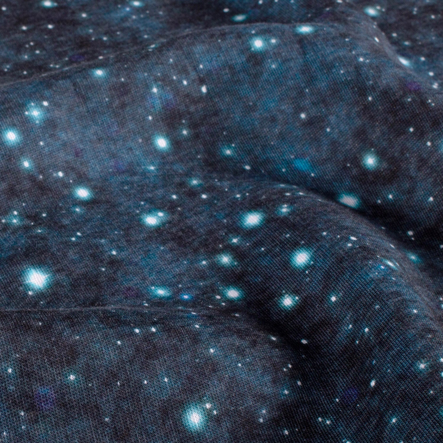 Angerauter Sweat Stoff - Sterne & Weltraum - Schwarz
