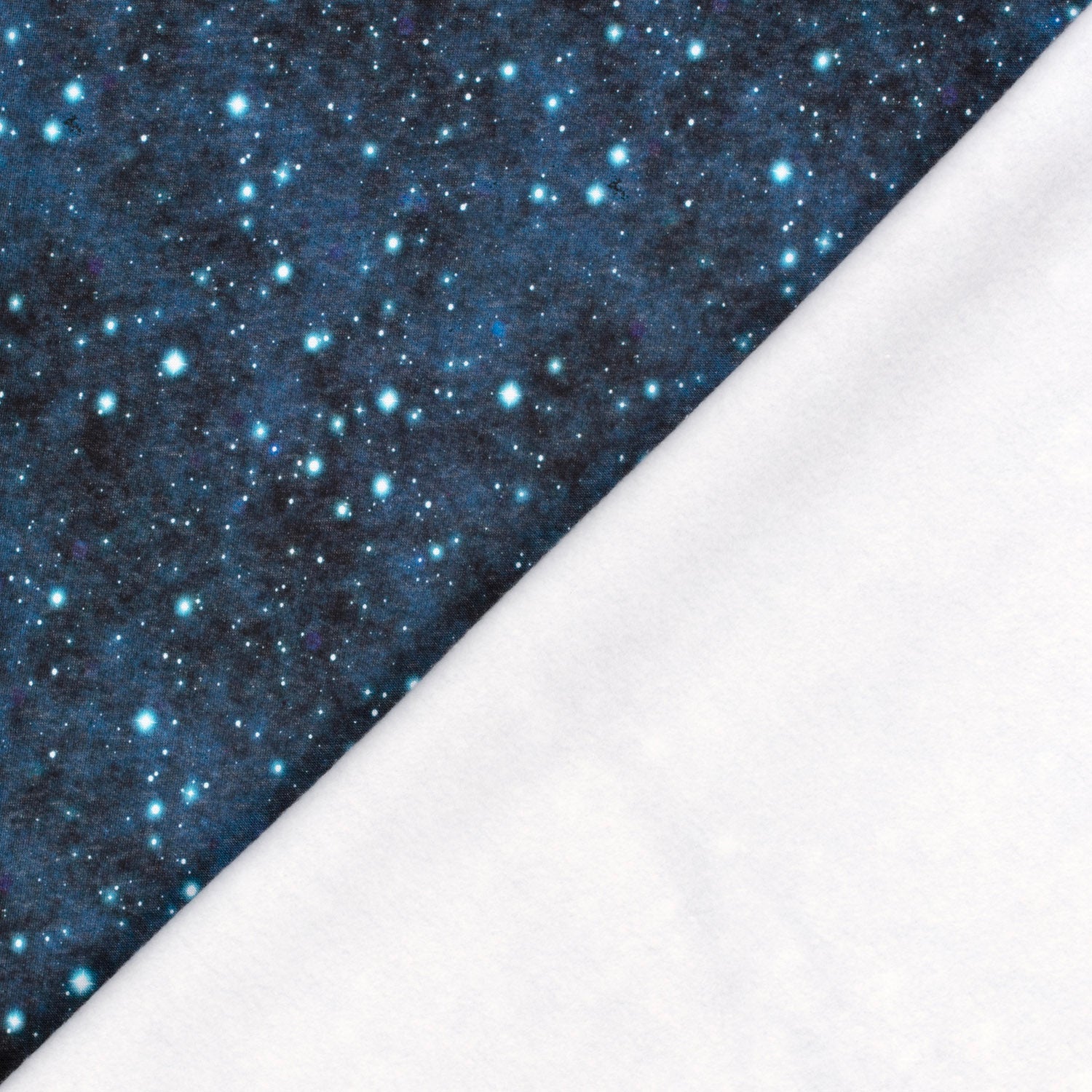 Angerauter Sweat Stoff - Sterne & Weltraum - Schwarz