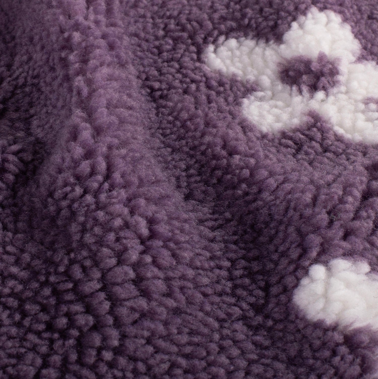 🌸Sherpa Fleece Stoff - Jacquard - Blumen - Mauve