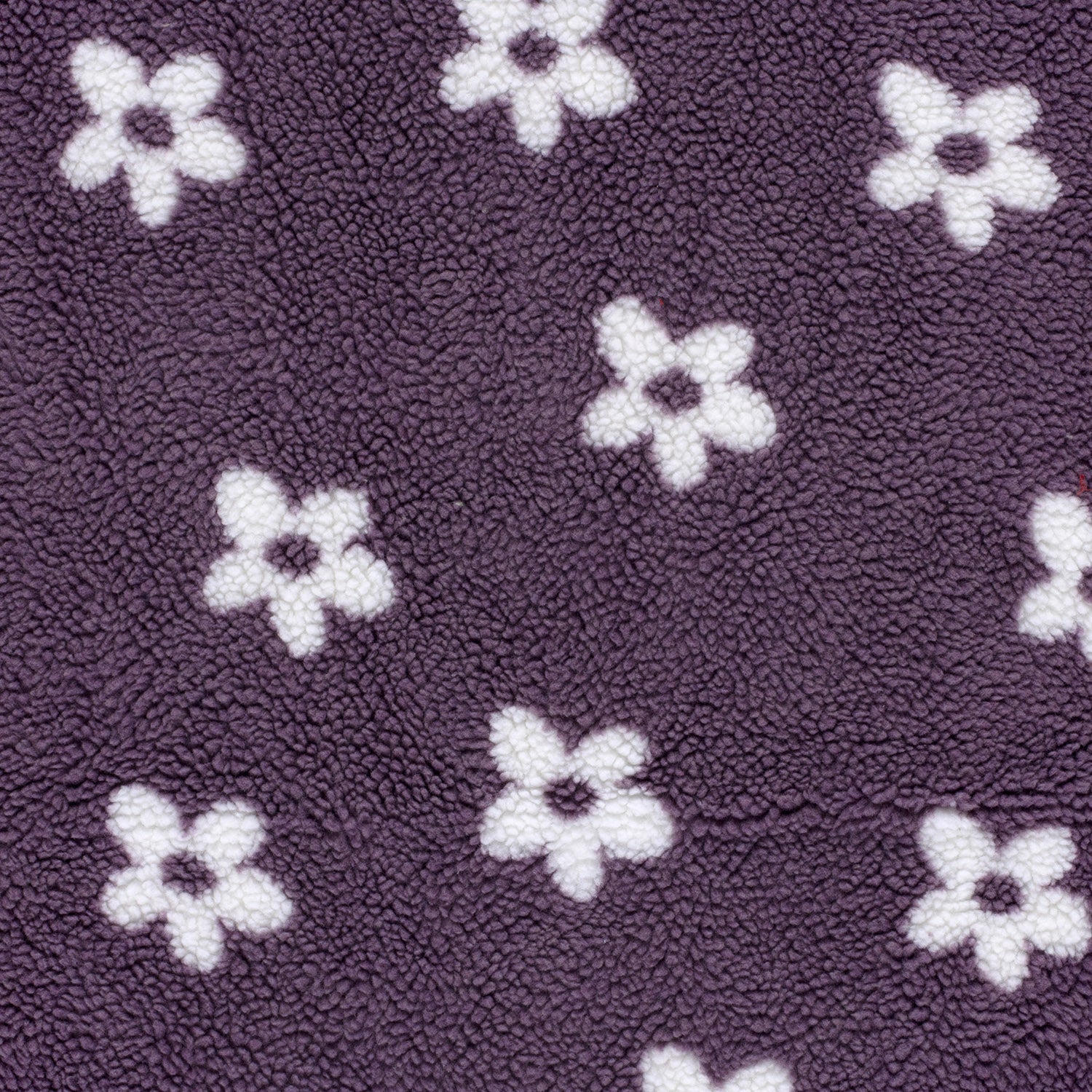 🌸Sherpa Fleece Stoff - Jacquard - Blumen - Mauve