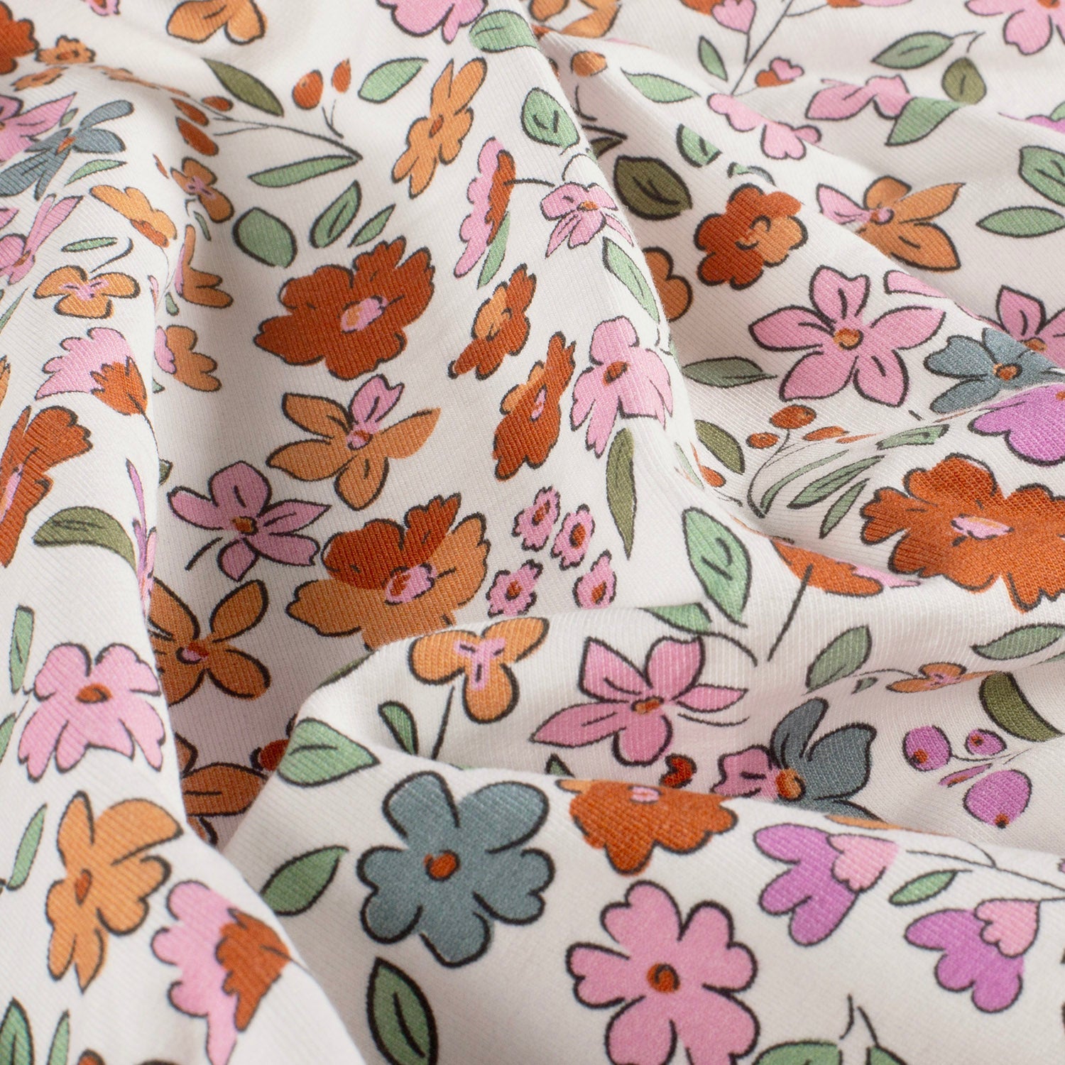 🌺 Sweat French Terry Stoff Digitaldruck - Blumen - Bunt