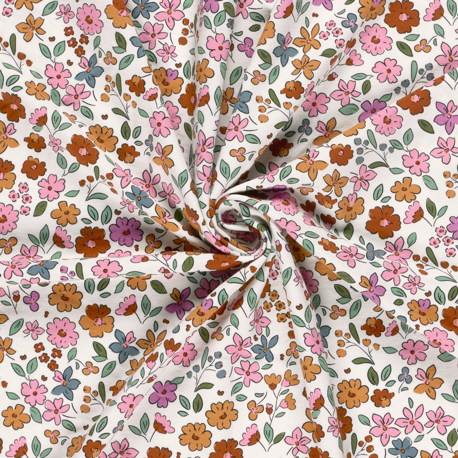 🌺 Sweat French Terry Stoff Digitaldruck - Blumen - Bunt