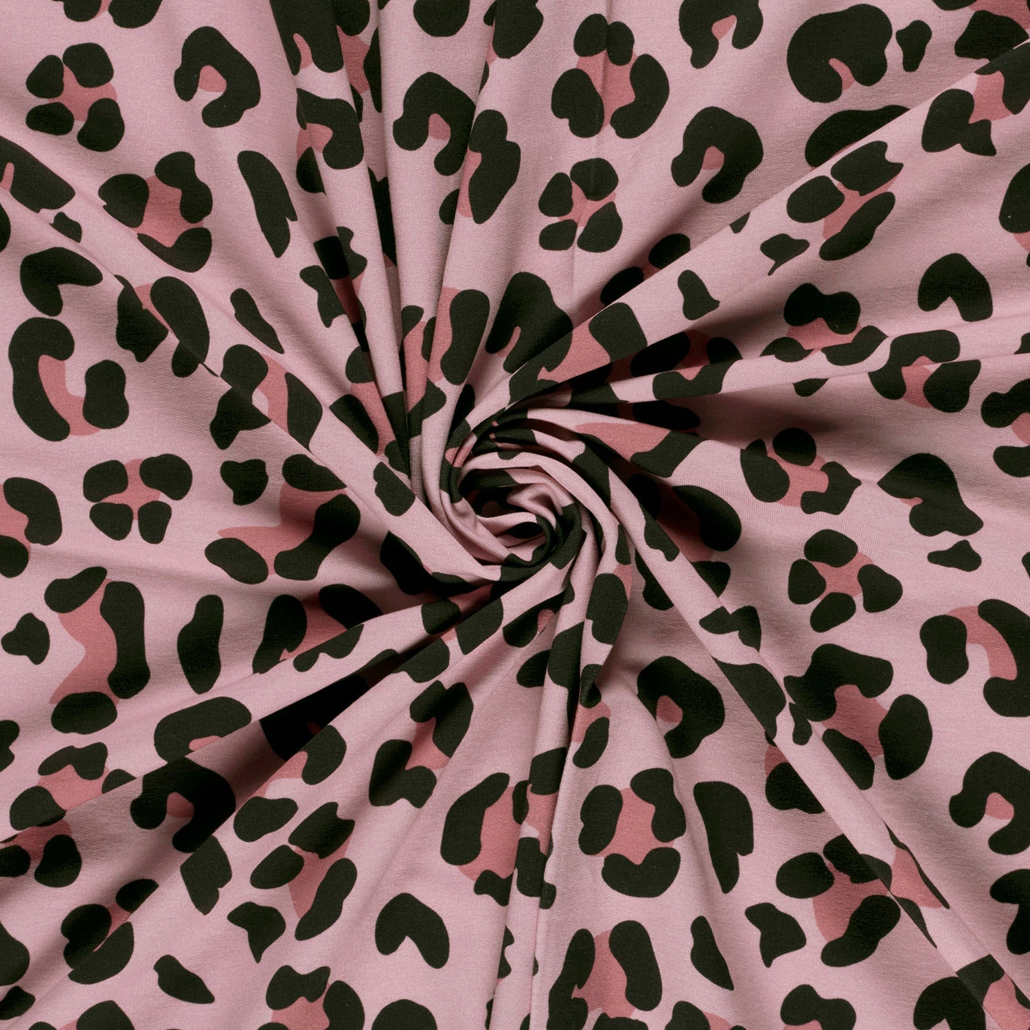 Sweat French Terry Stoff Digitaldruck - Leo Animalprint - Rosa