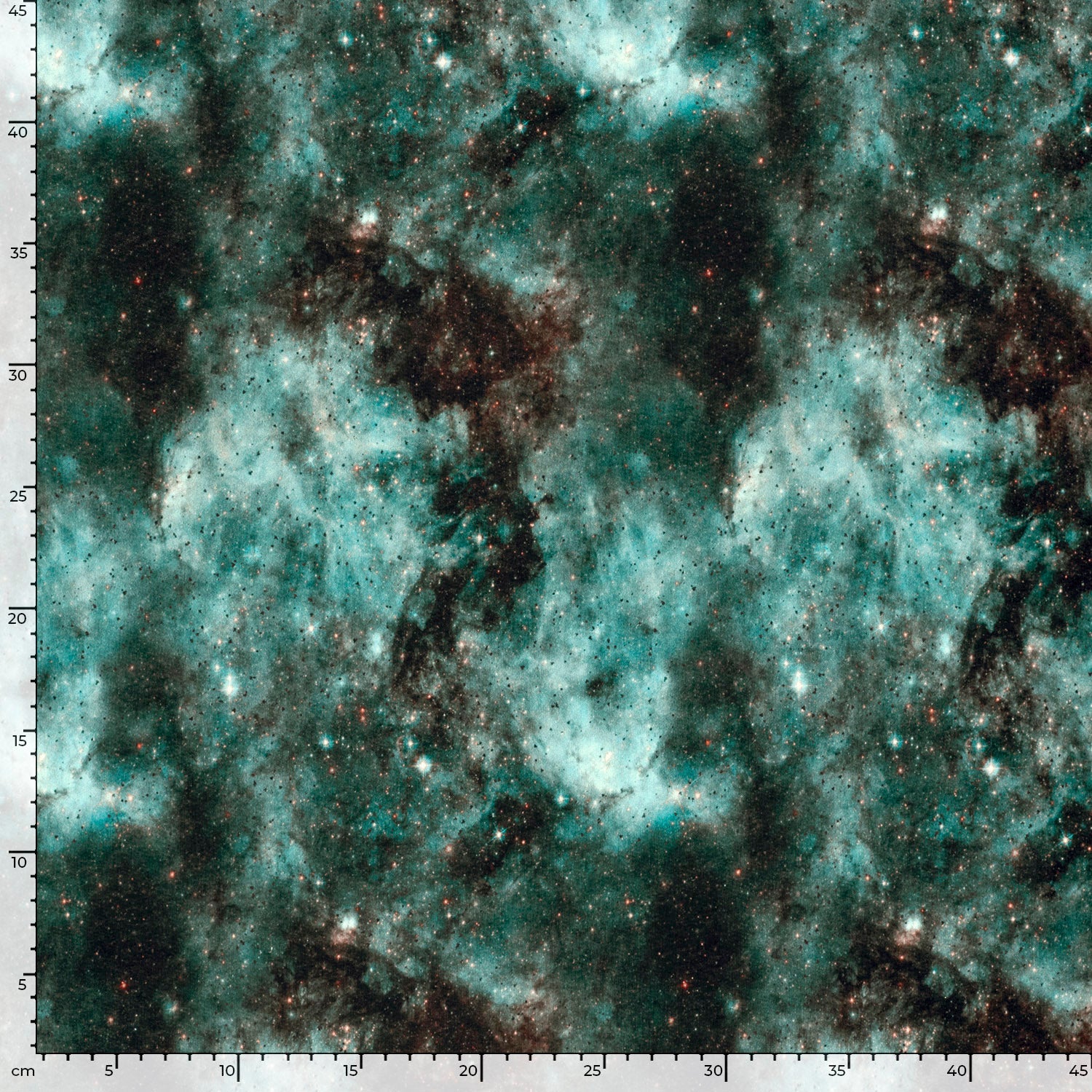 Angerauter Sweat Stoff - Sterne & Weltraum - Eisblau