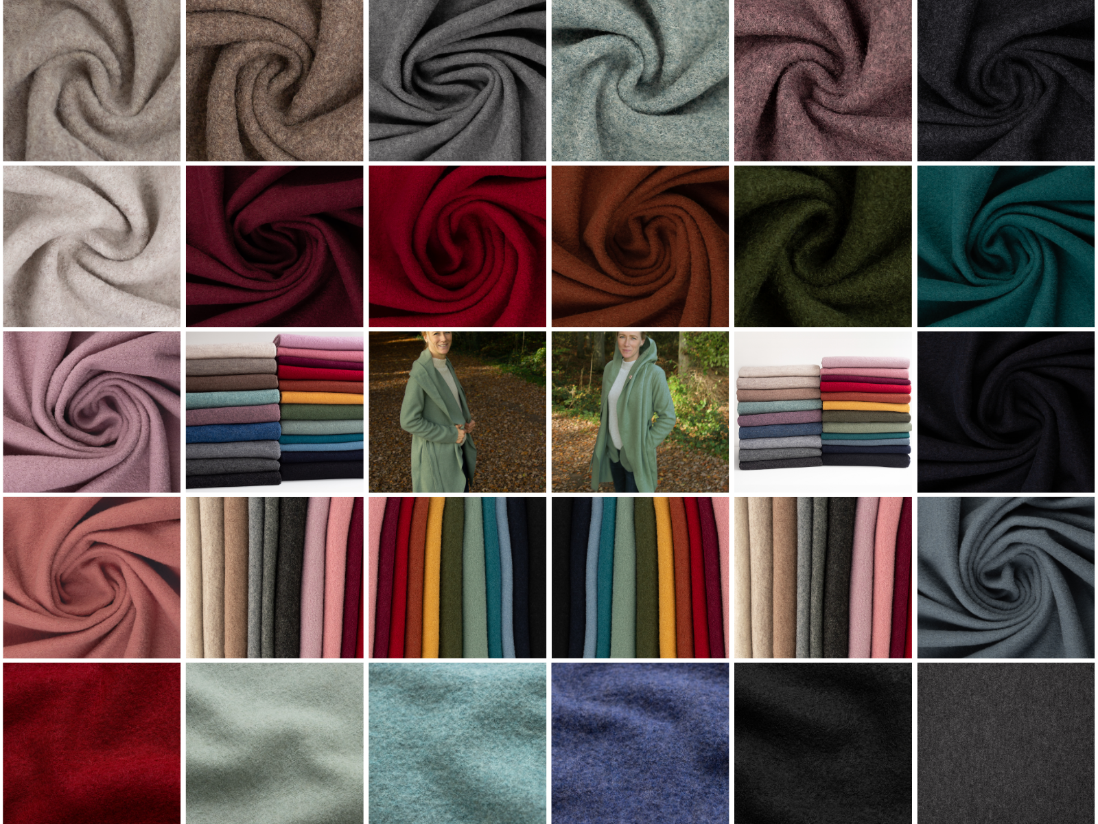 Wollwalk Stoff Merino Wolle - uni