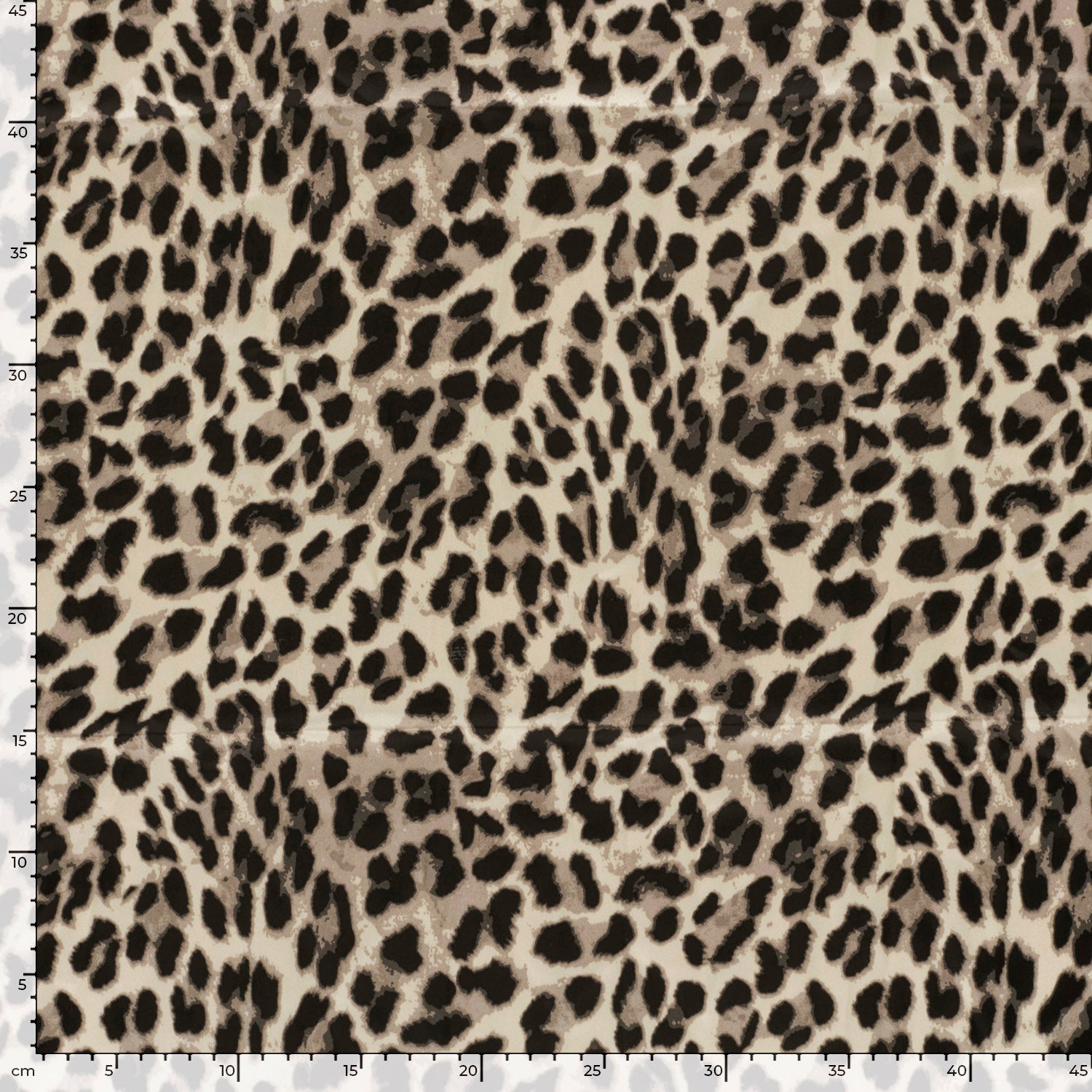 Satin Duchesse Stoff - bedruckt Leo Animalprint -Beige